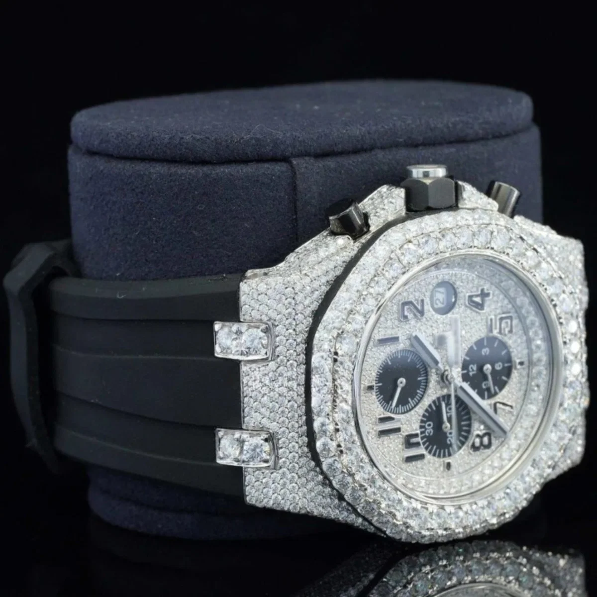 Luxury Iced Out Moissanite Watch Chronograph Automatic For Men (view 3 of 5)
