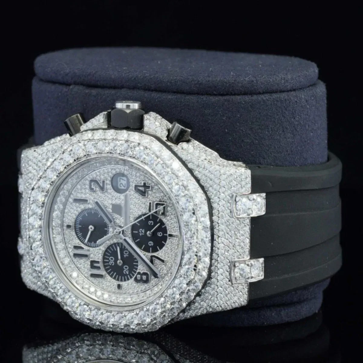 Luxury Iced Out Moissanite Watch Chronograph Automatic For Men (view 4 of 5)