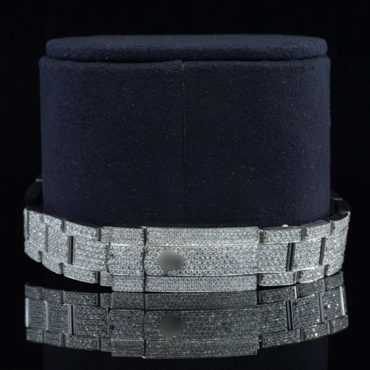 Classic Look Business Style Analog Fully Iced Out Moissanite Watch for Her (view 5 of 5)