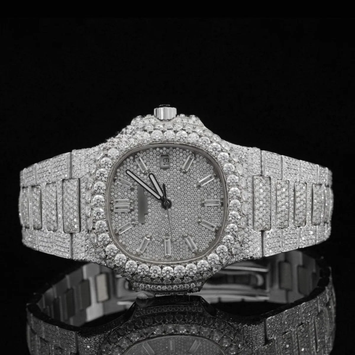 Classic Two Tone Moissanite Diamond Iced Out Automatic Watch (view 2 of 7)