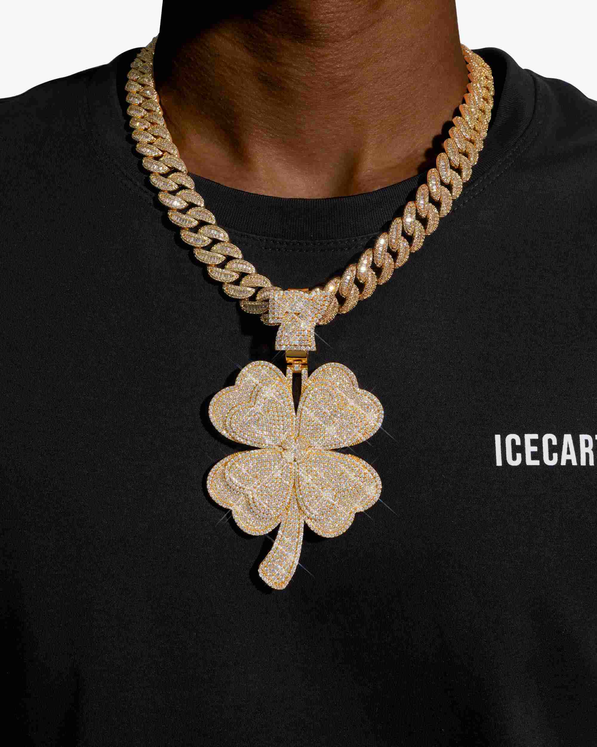"CLOVER 7" Custom Pendant 14K Two Tone Gold (view 2 of 3)