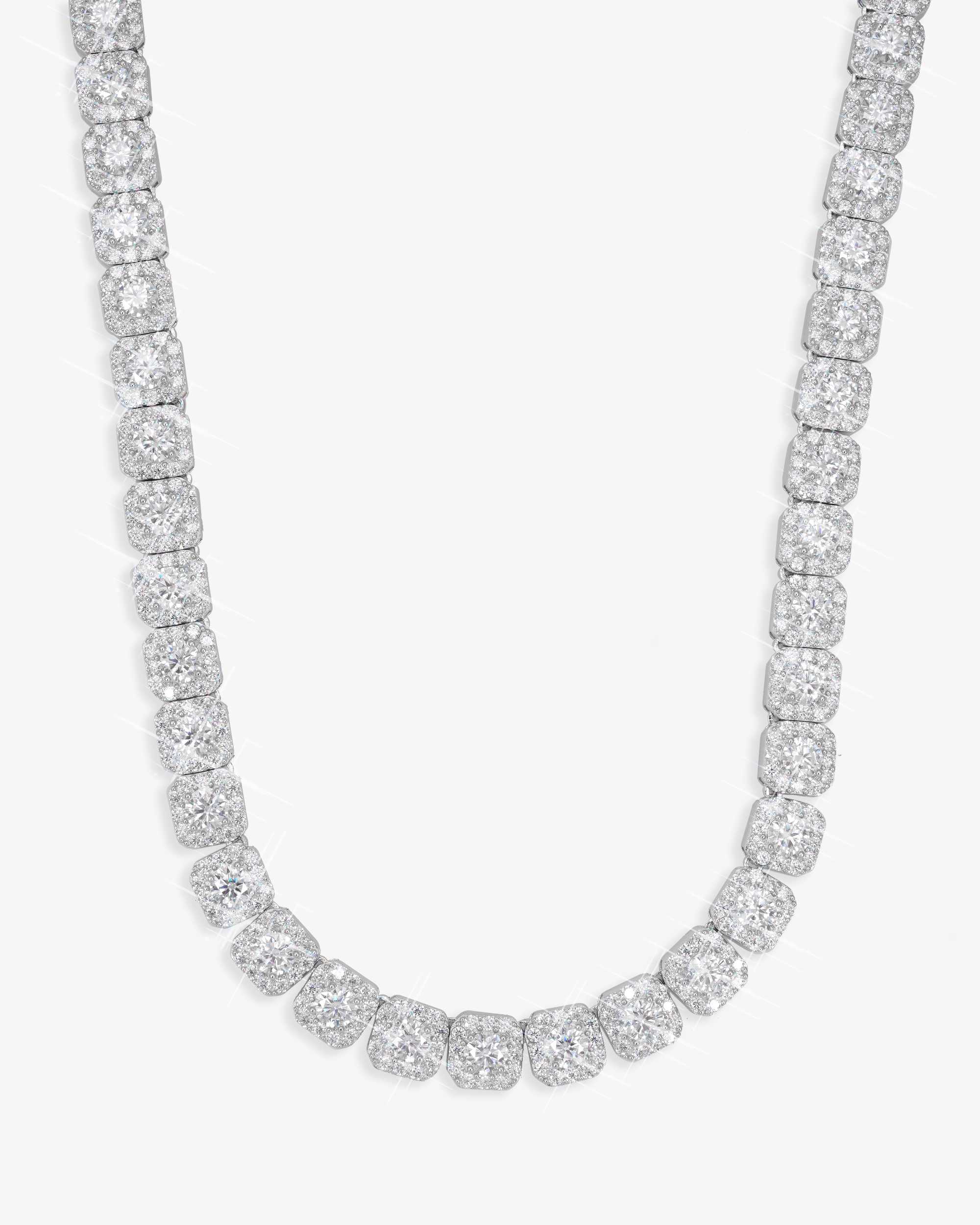 10MM Moissanite Clustered Tennis Chain 14K Gold