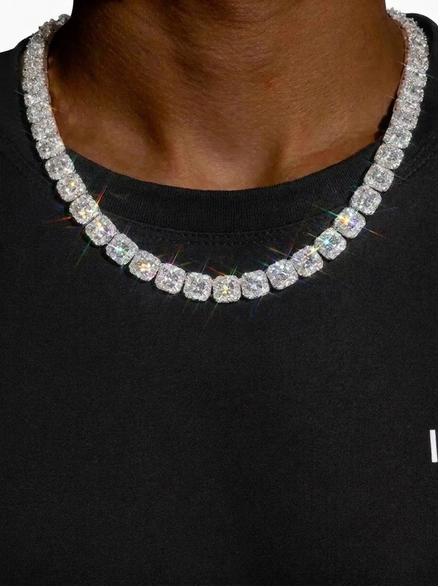 10MM Moissanite Clustered Tennis Chain 14K Gold (view 2 of 6)