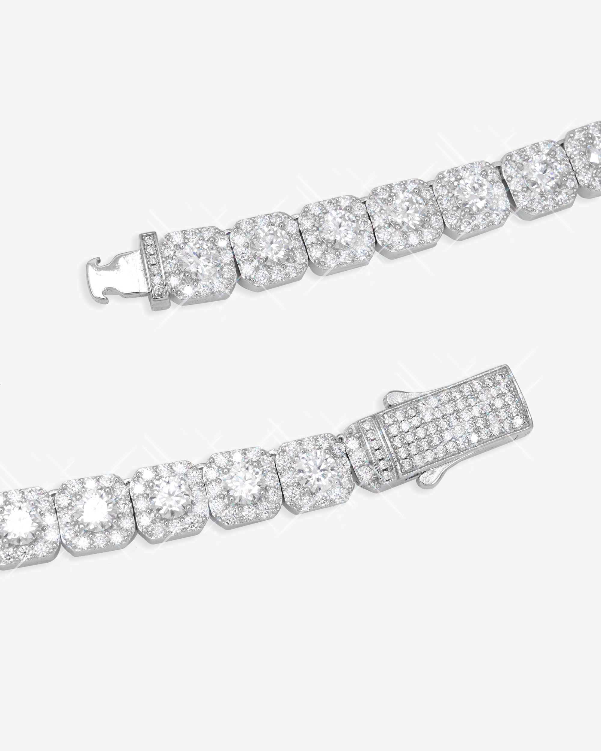 10MM Moissanite Clustered Tennis Chain 14K Gold (view 4 of 6)