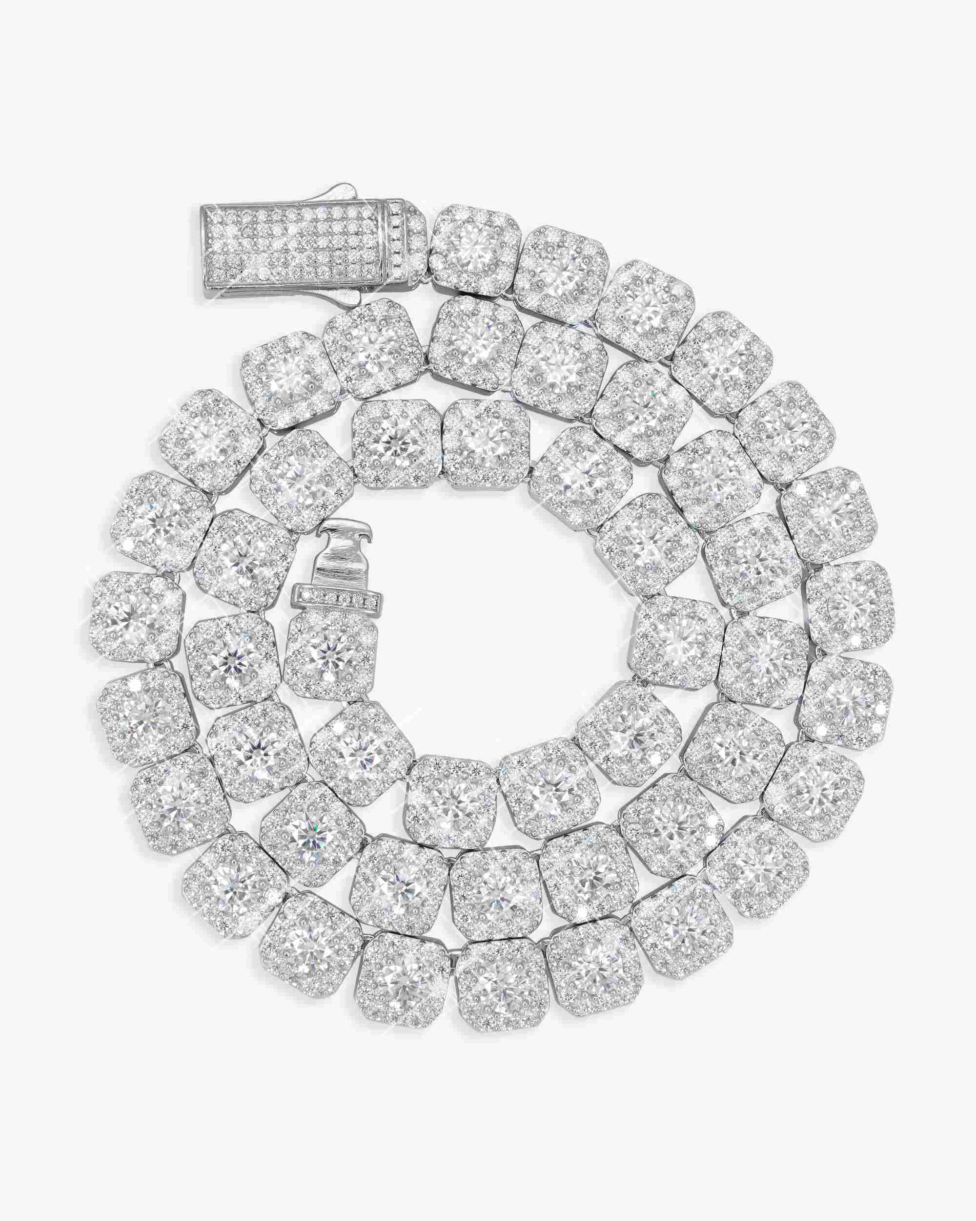 10MM Moissanite Clustered Tennis Chain 14K Gold (view 5 of 6)