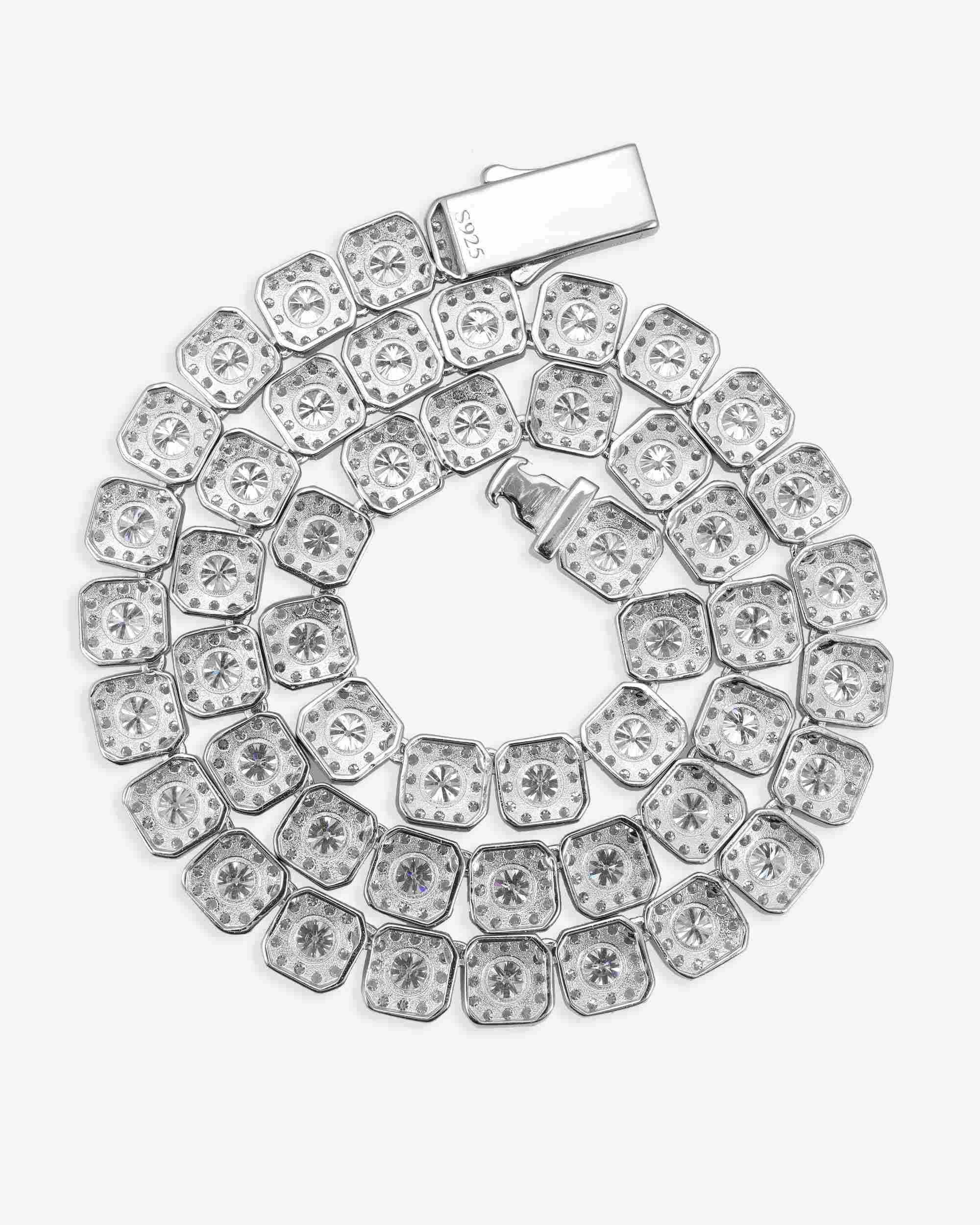 10MM Moissanite Clustered Tennis Chain 14K Gold (view 6 of 6)