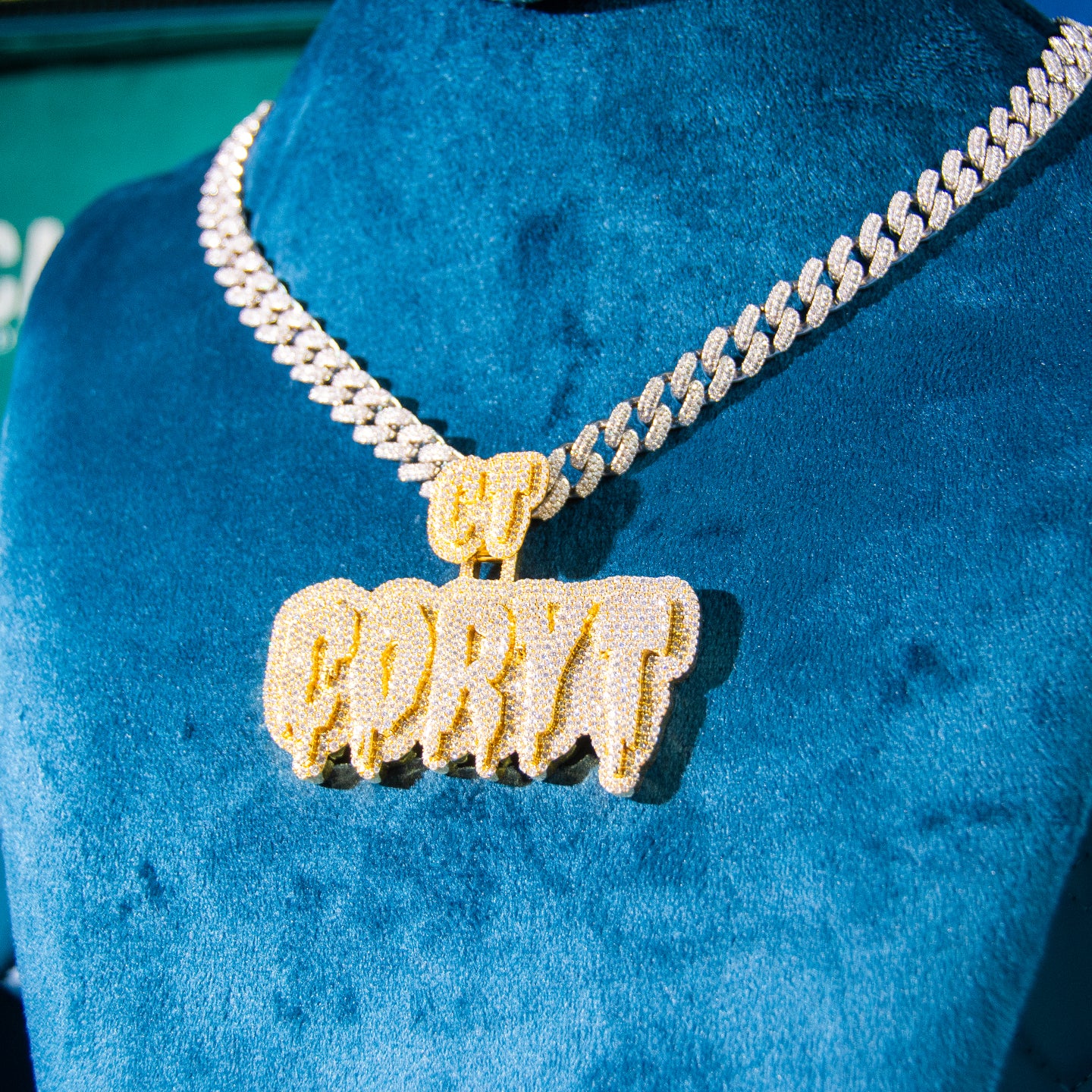 "CORYT" Custom Moissanite Pendant 14K Gold (view 2 of 2)