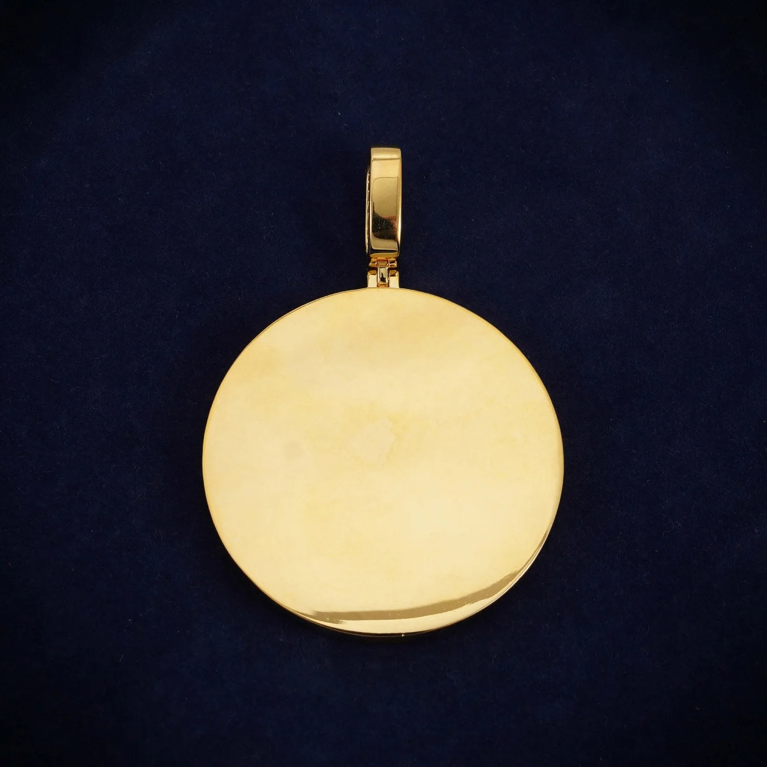 Custom "B" Moissanite Circle Pendant 14K Gold (view 2 of 3)