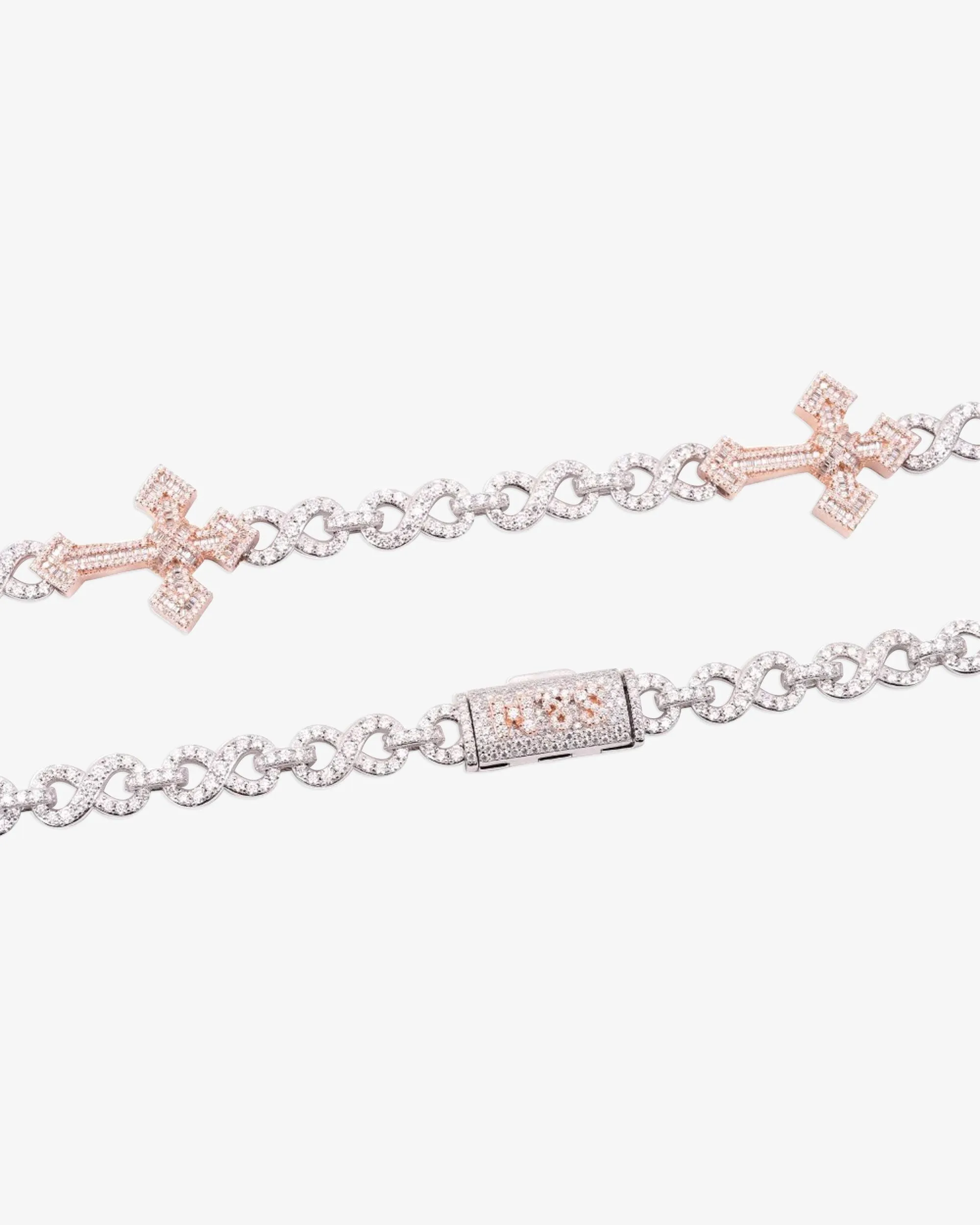 CUSTOM CLASP 15MM Infinity Link Cross Chain - in white gold (view 3 of 18)