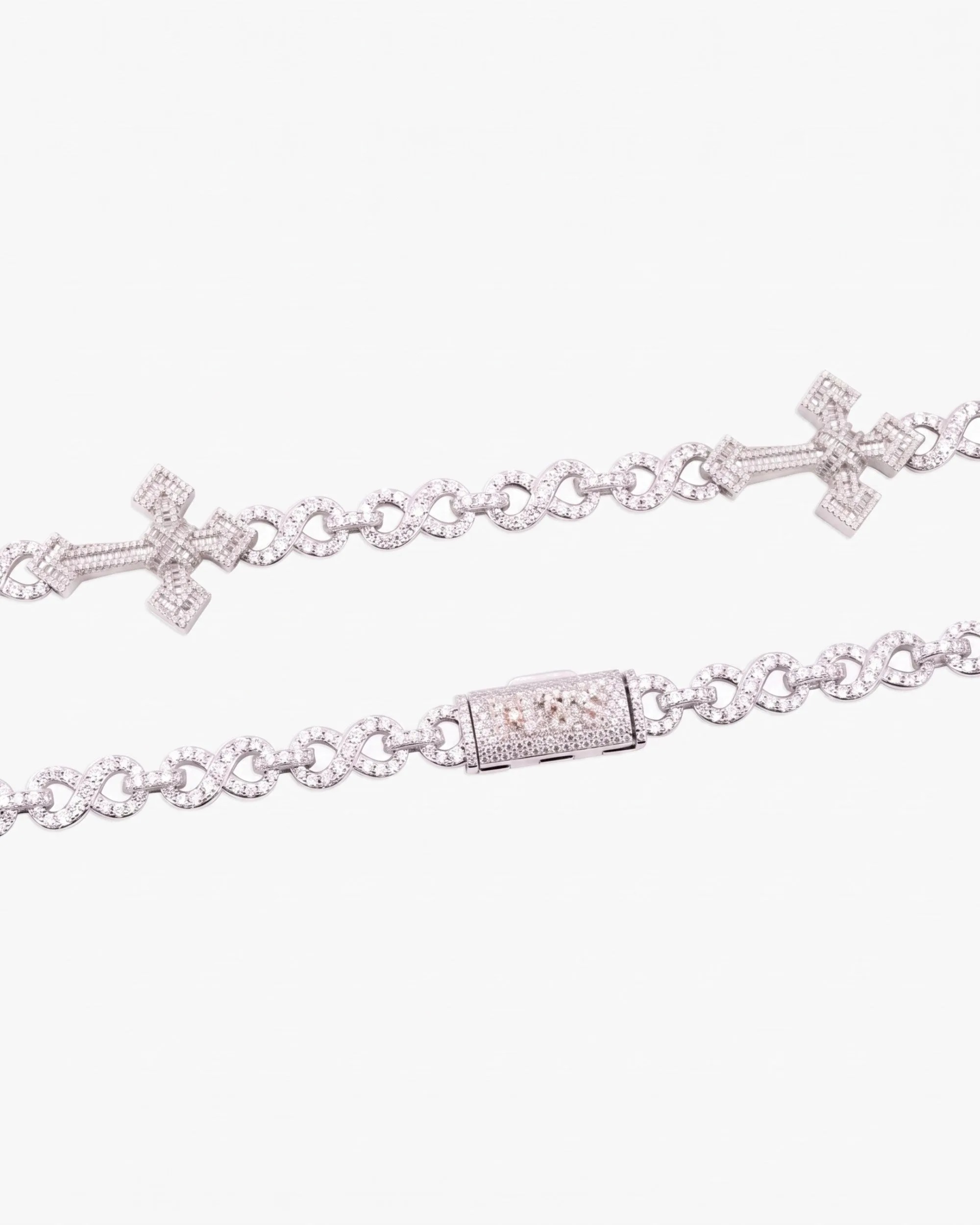 CUSTOM CLASP 15MM Infinity Link Cross Chain - in white gold (view 6 of 18)