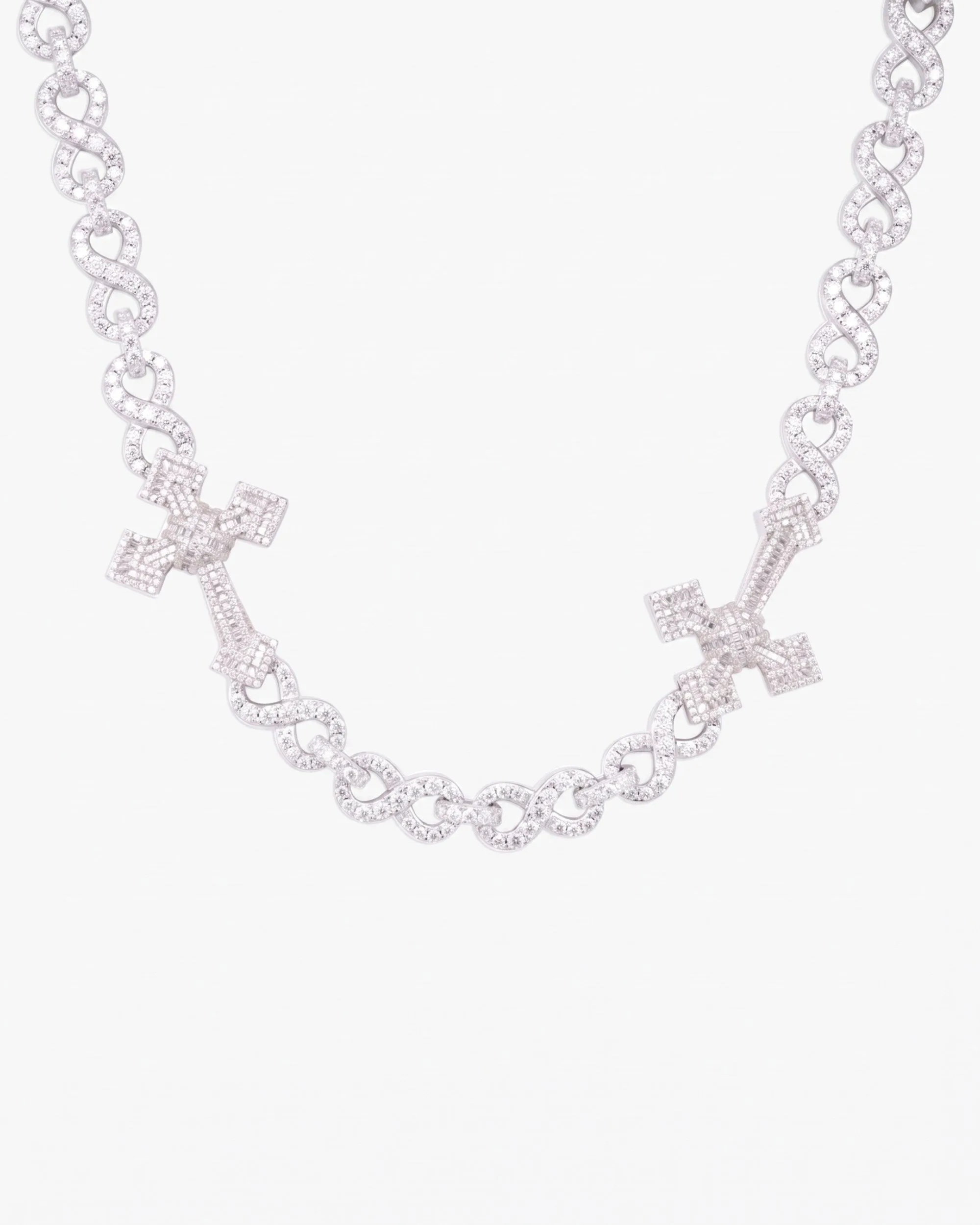 CUSTOM CLASP 15MM Infinity Link Cross Chain - in white gold (view 7 of 18)