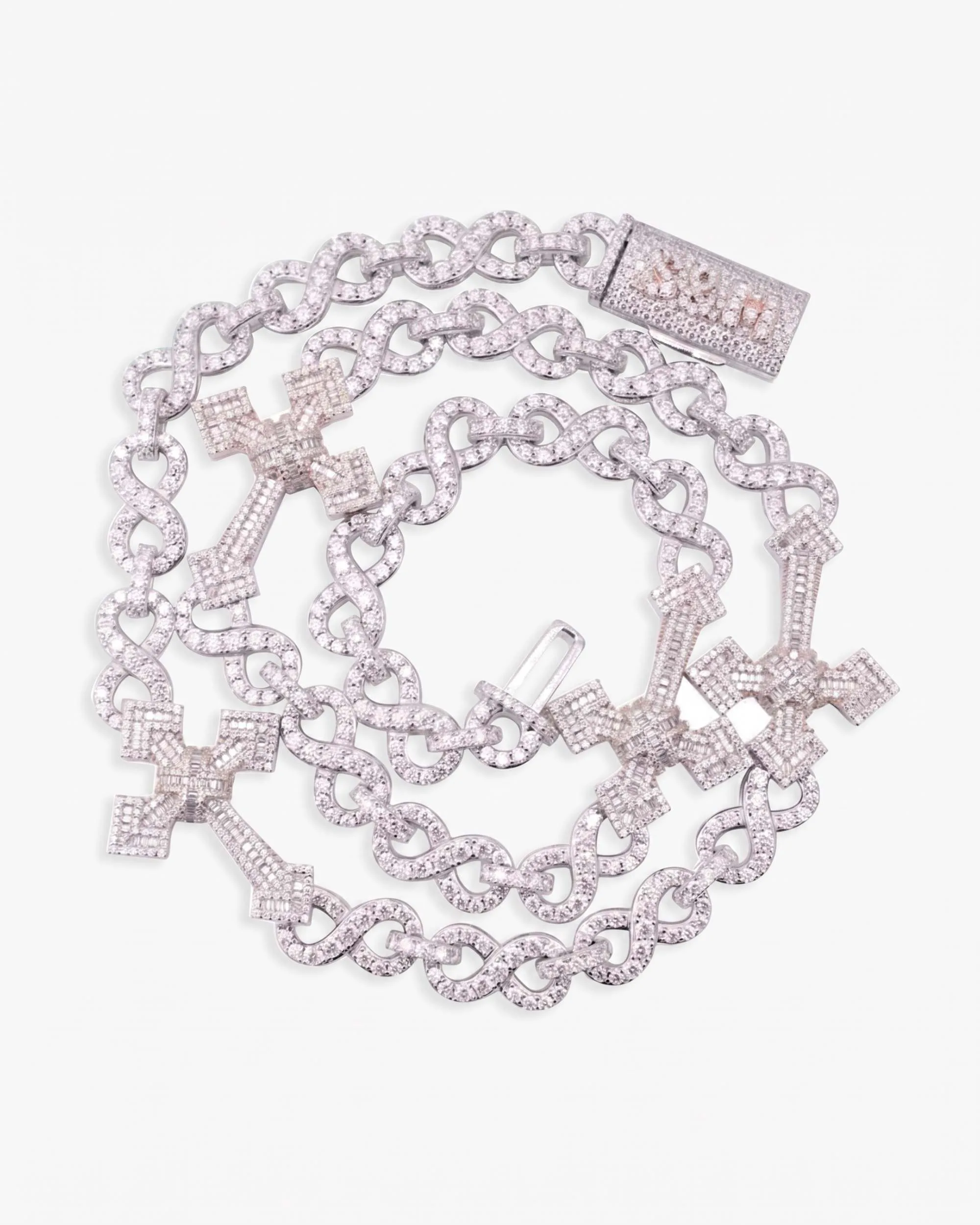 CUSTOM CLASP 15MM Infinity Link Cross Chain - in white gold (view 9 of 18)