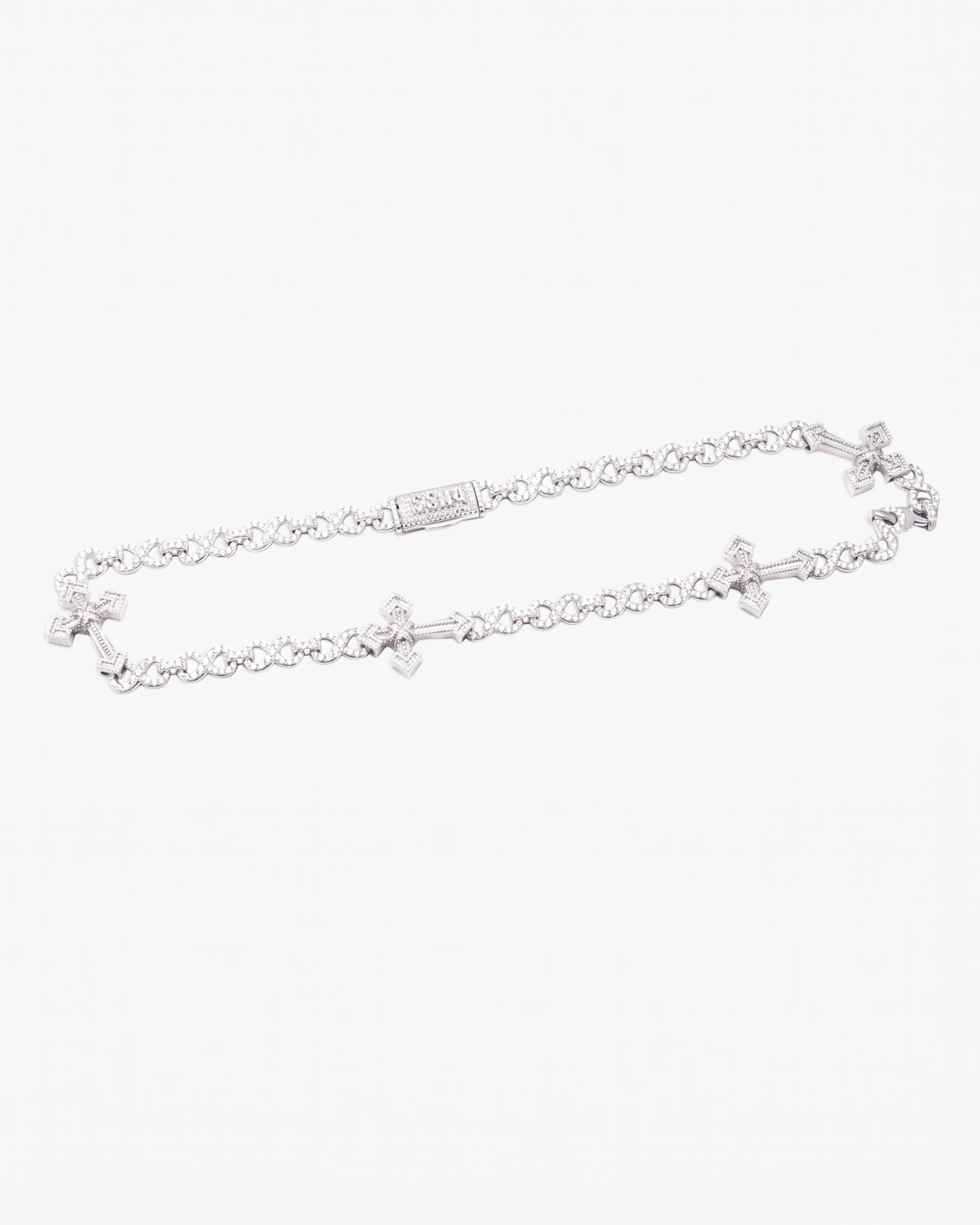 CUSTOM CLASP 15MM Infinity Link Cross Chain - in white gold (view 10 of 18)