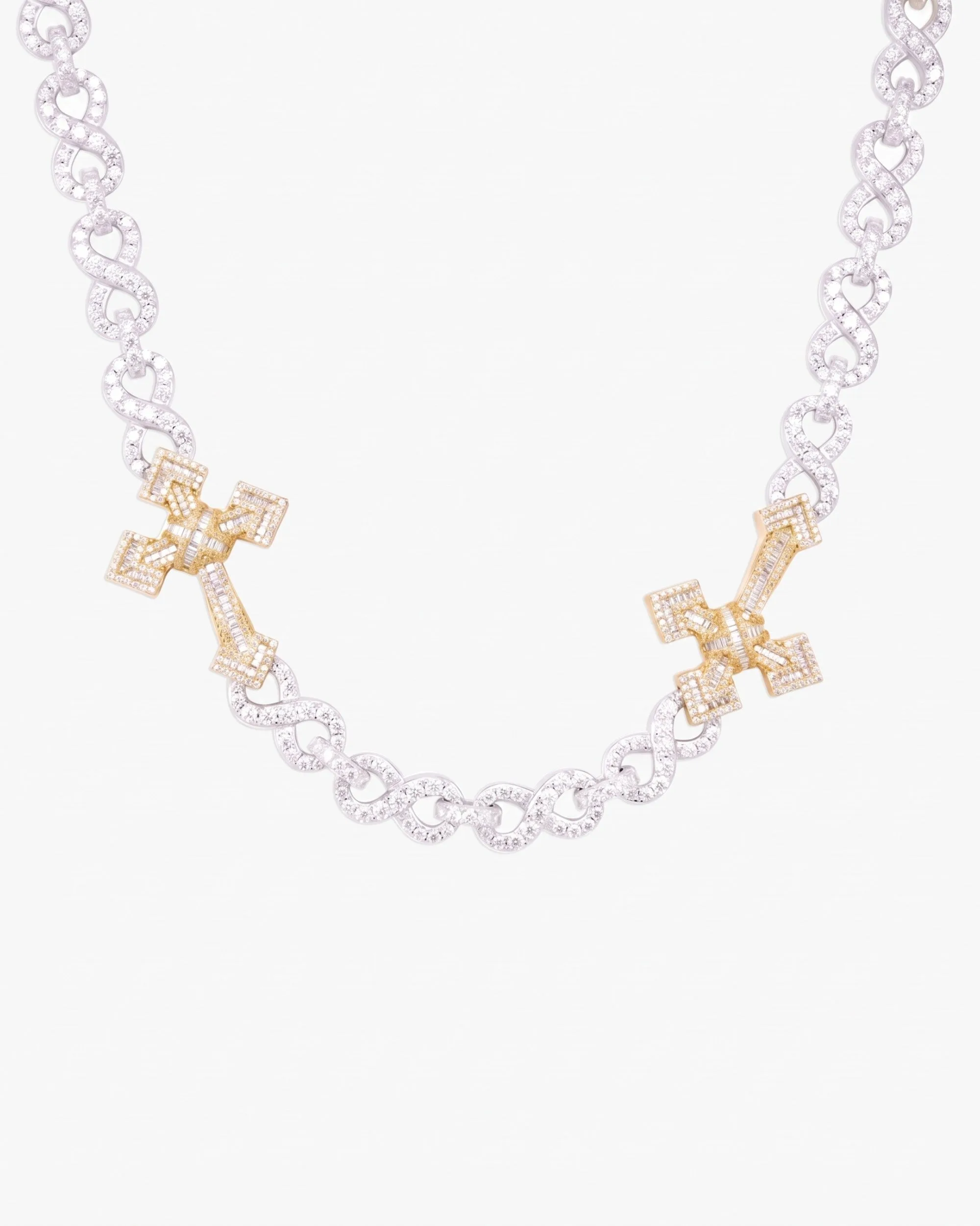 CUSTOM CLASP 15MM Infinity Link Cross Chain - in white gold (view 12 of 18)