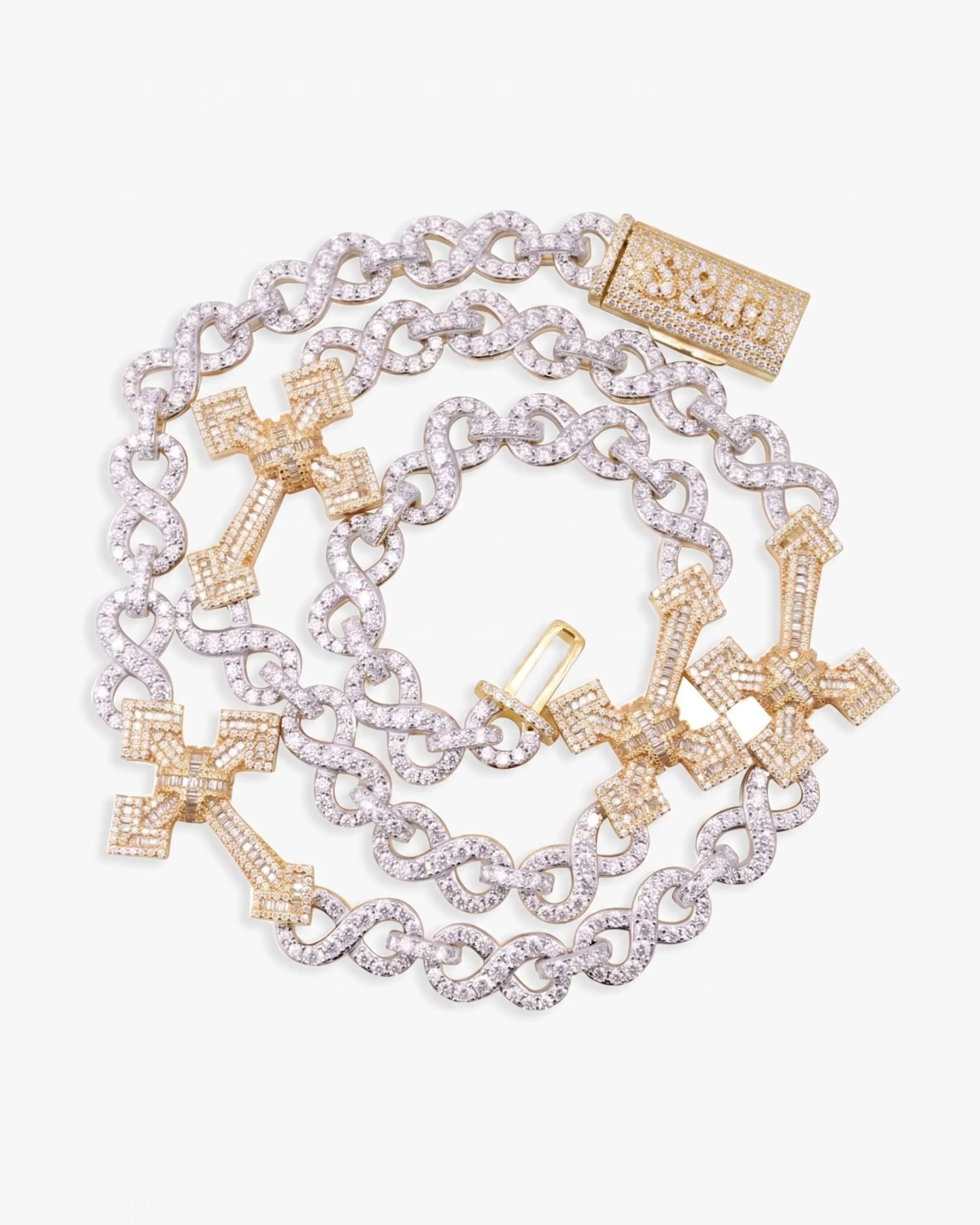 CUSTOM CLASP 15MM Infinity Link Cross Chain - in white gold (view 14 of 18)