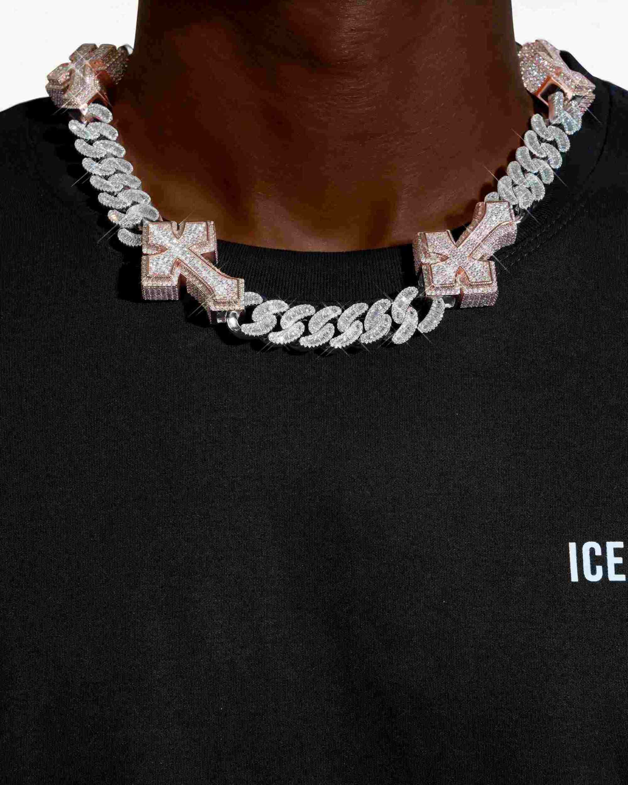 CUSTOM CLASP 15MM Moissanite Baguette Cross Miami Cuban Link Chain 14K Gold (view 2 of 18)