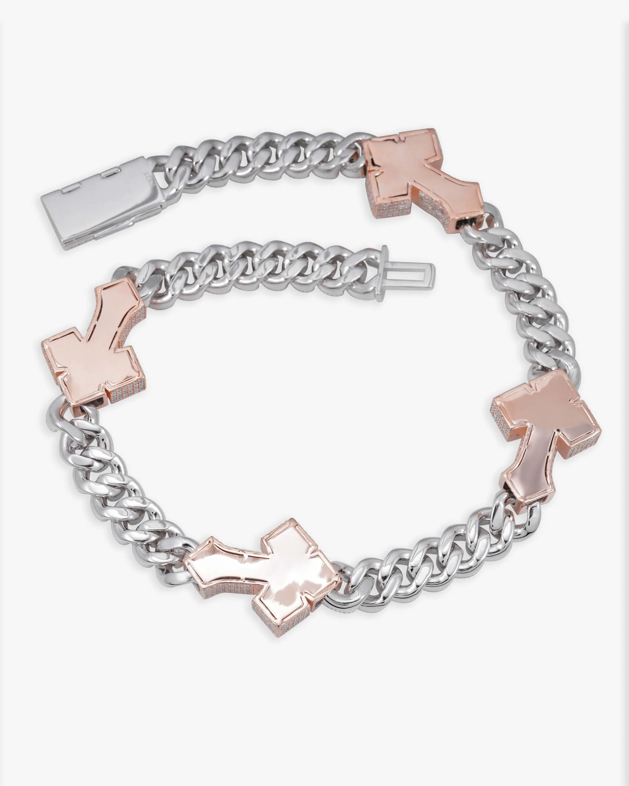 CUSTOM CLASP 15MM Moissanite Baguette Cross Miami Cuban Link Chain 14K Gold (view 6 of 18)