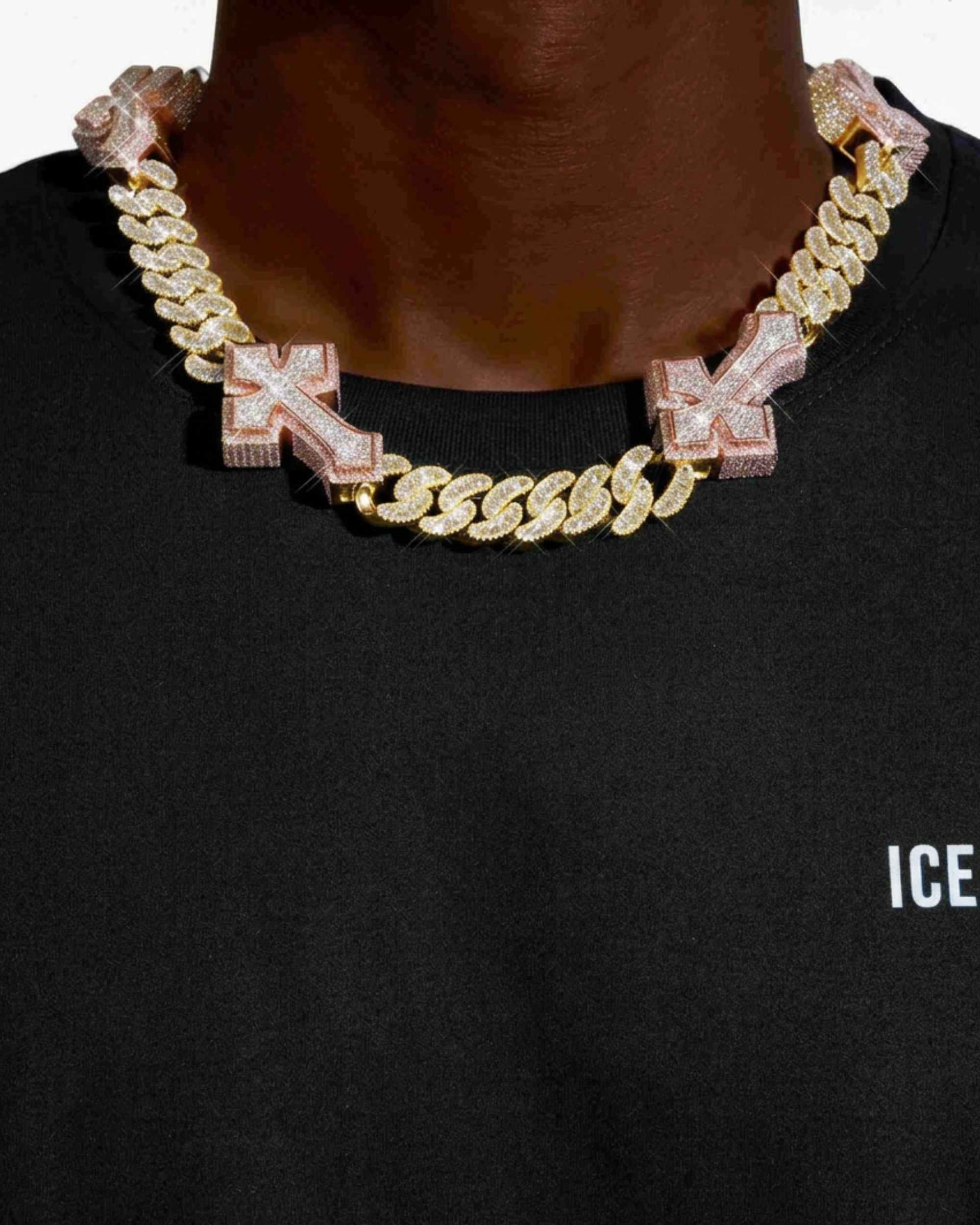 CUSTOM CLASP 15MM Moissanite Baguette Cross Miami Cuban Link Chain 14K Gold (view 11 of 18)
