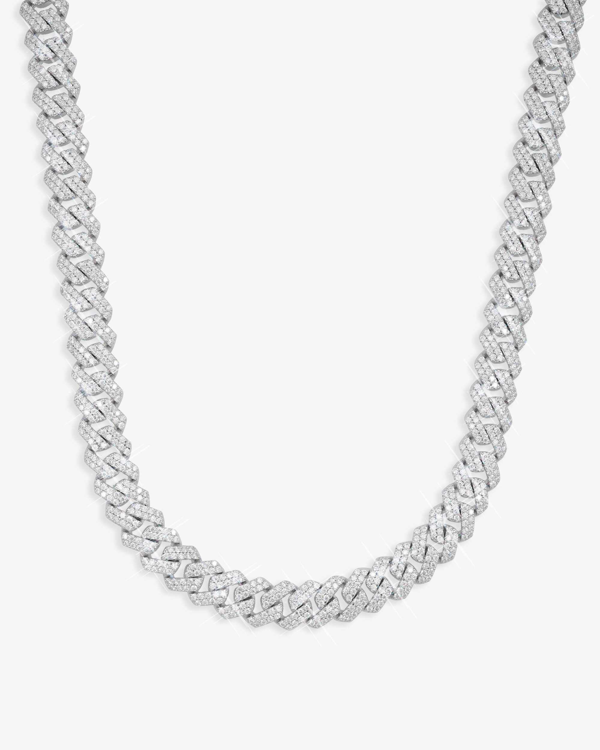 CUSTOM CLASP 2-Row 10MM Moissanite Cuban Link Chain 14K Gold