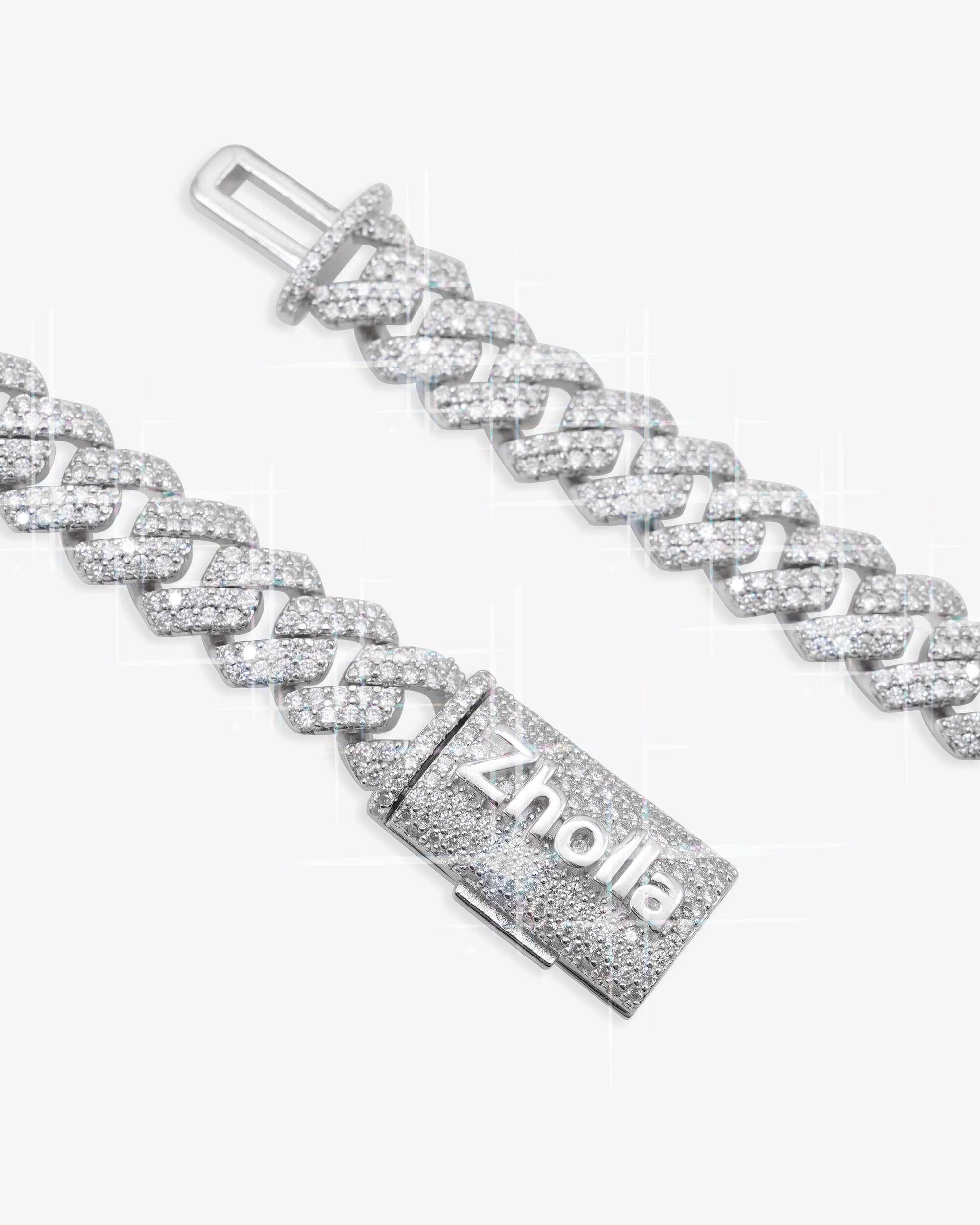 CUSTOM CLASP 2-Row 10MM Moissanite Cuban Link Chain 14K Gold (view 5 of 19)