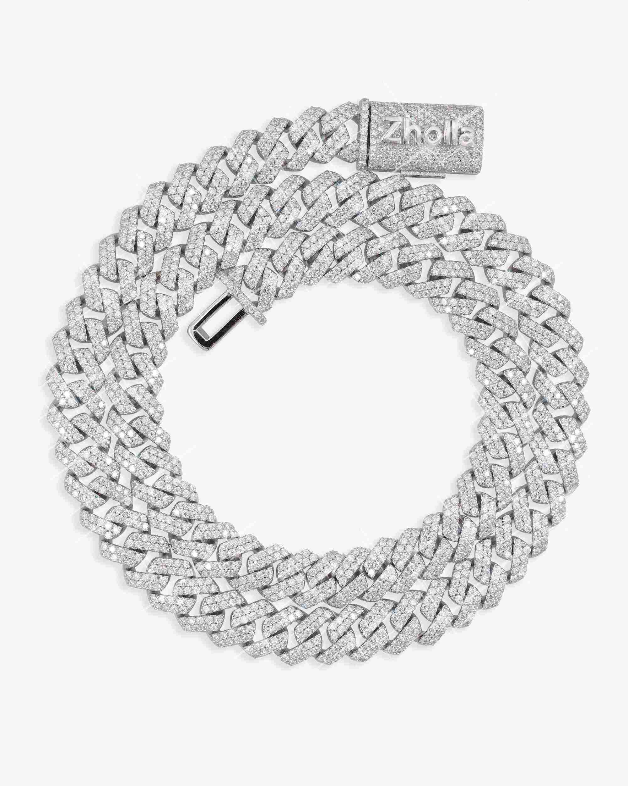 CUSTOM CLASP 2-Row 10MM Moissanite Cuban Link Chain 14K Gold (view 6 of 19)