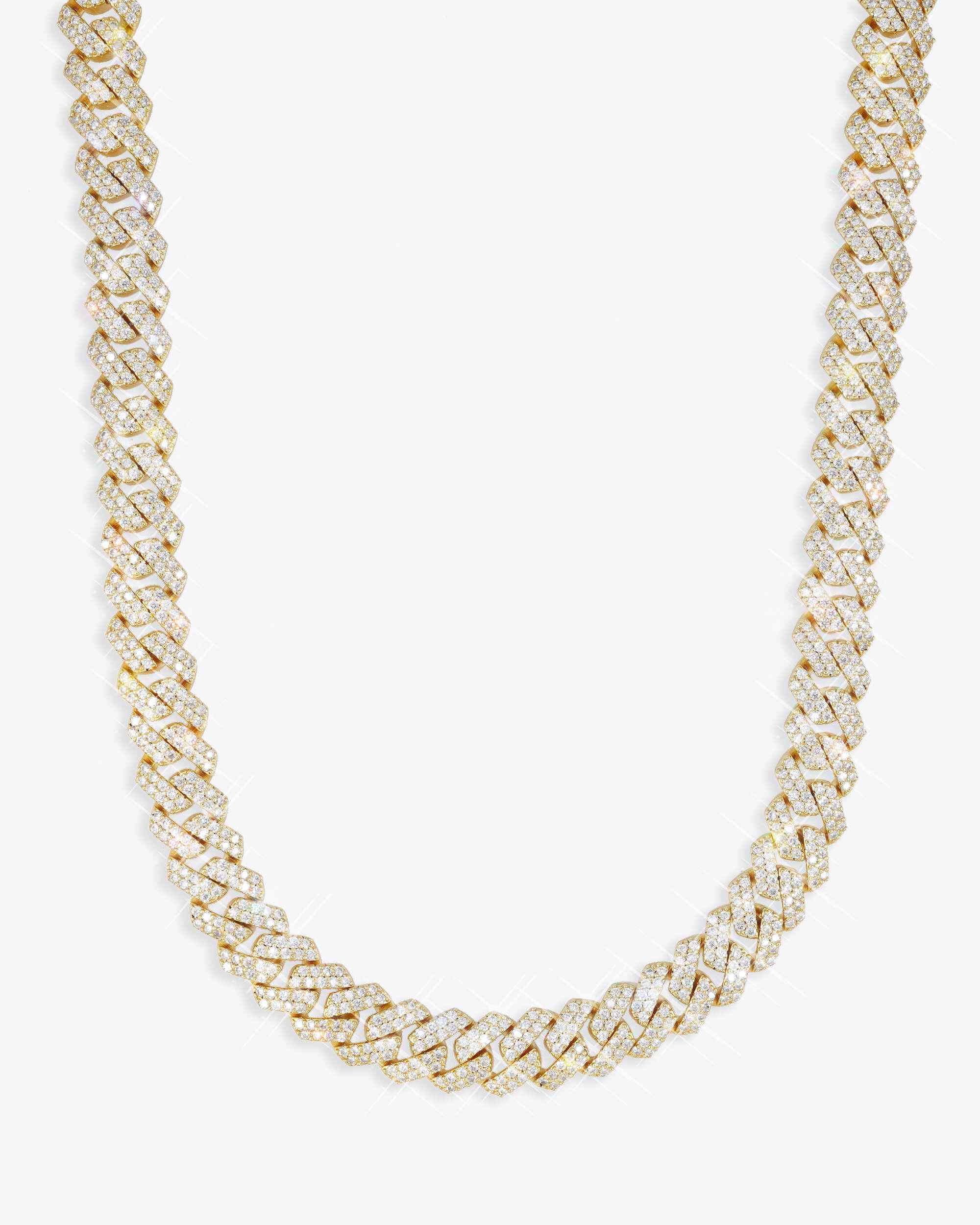 CUSTOM CLASP 2-Row 10MM Moissanite Cuban Link Chain 14K Gold (view 8 of 19)