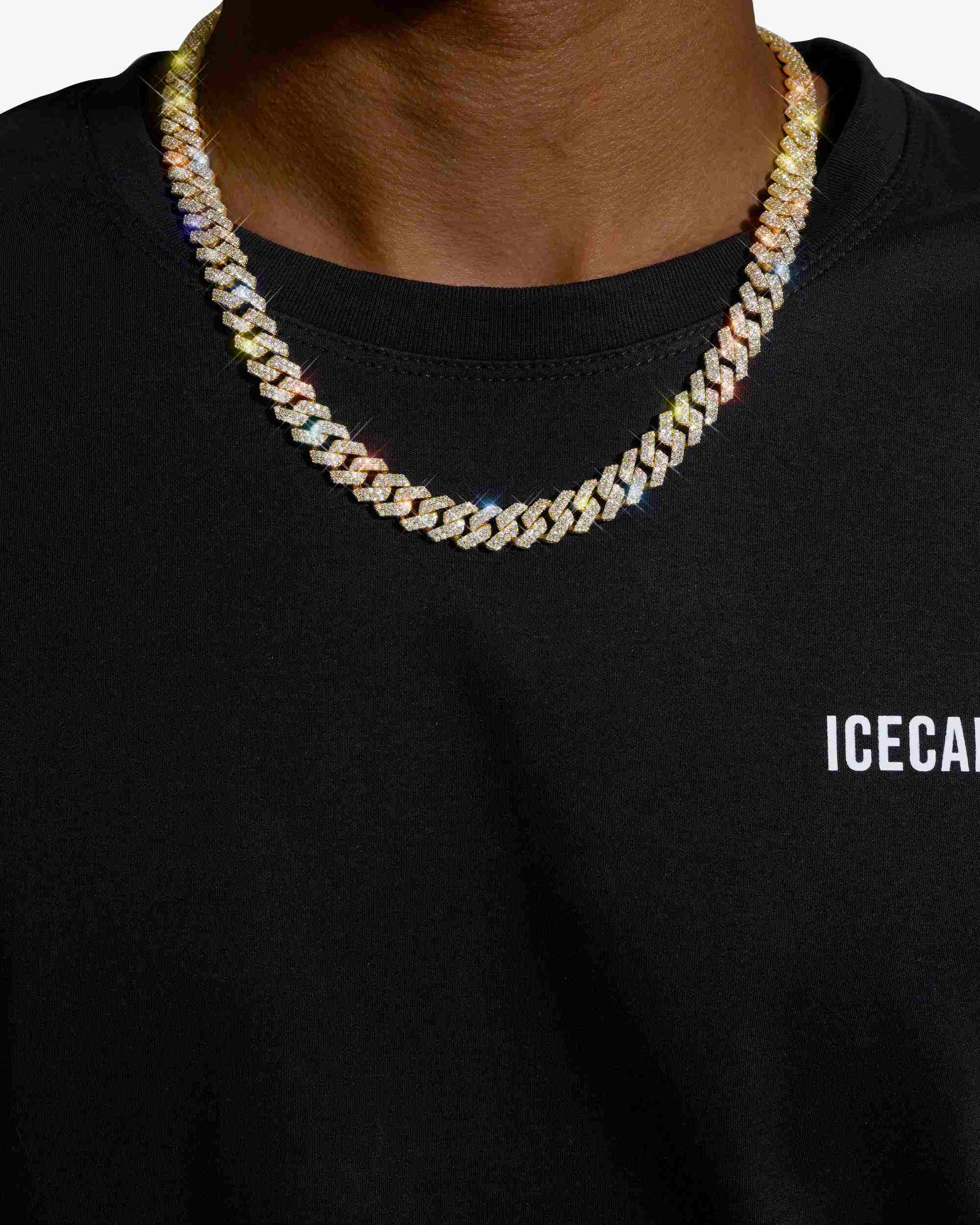 CUSTOM CLASP 2-Row 10MM Moissanite Cuban Link Chain 14K Gold (view 9 of 19)
