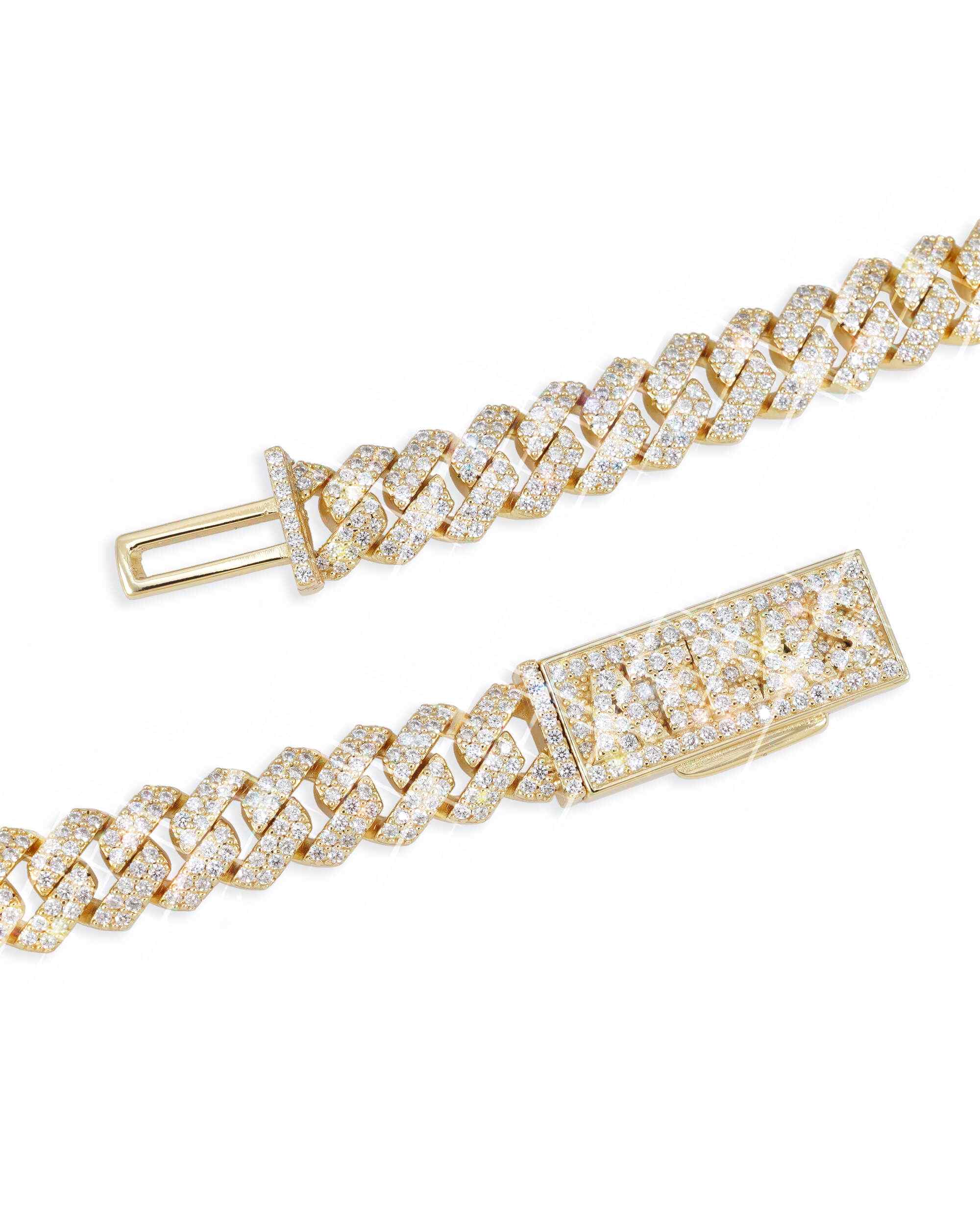 CUSTOM CLASP 2-Row 10MM Moissanite Cuban Link Chain 14K Gold (view 11 of 19)