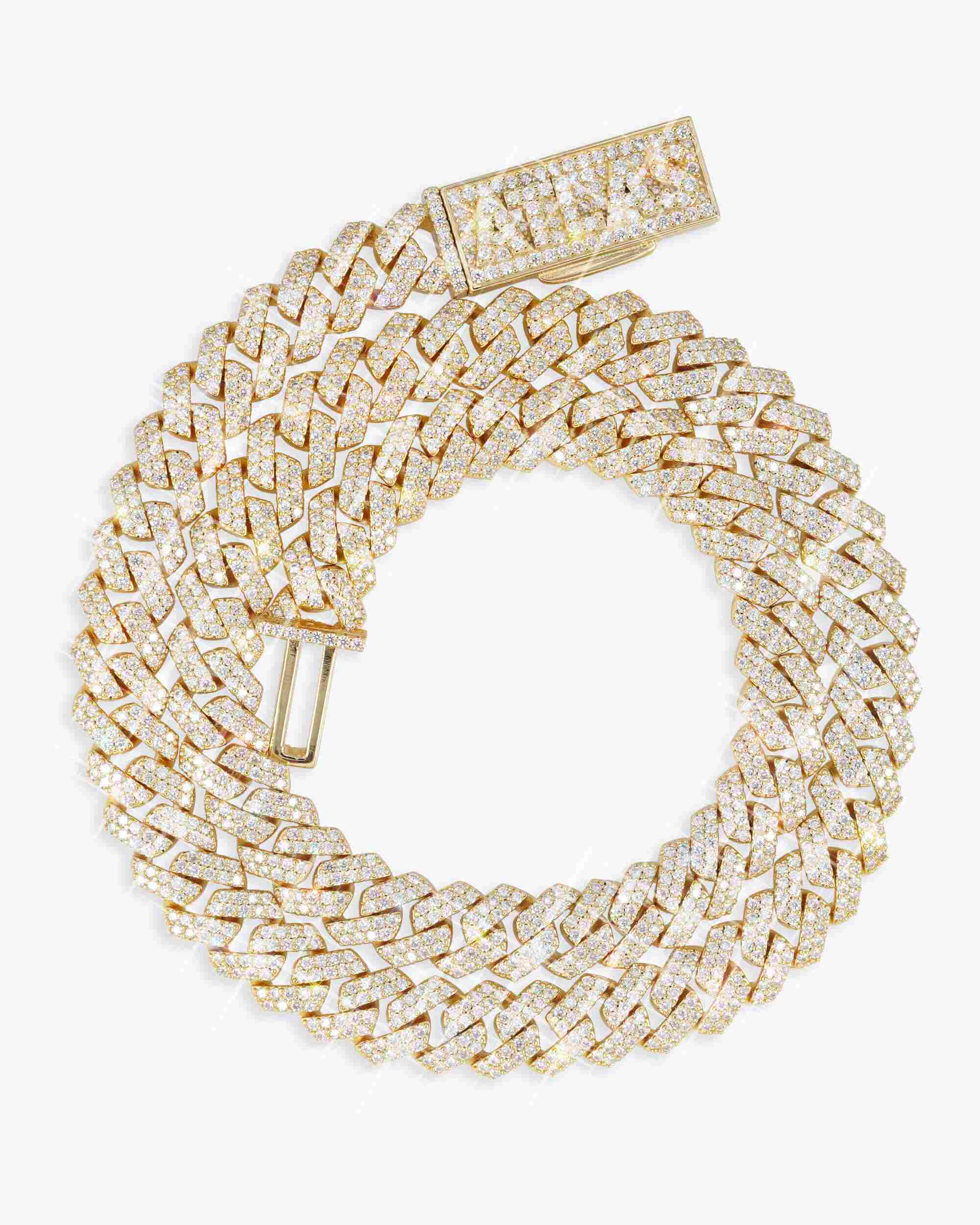 CUSTOM CLASP 2-Row 10MM Moissanite Cuban Link Chain 14K Gold (view 12 of 19)