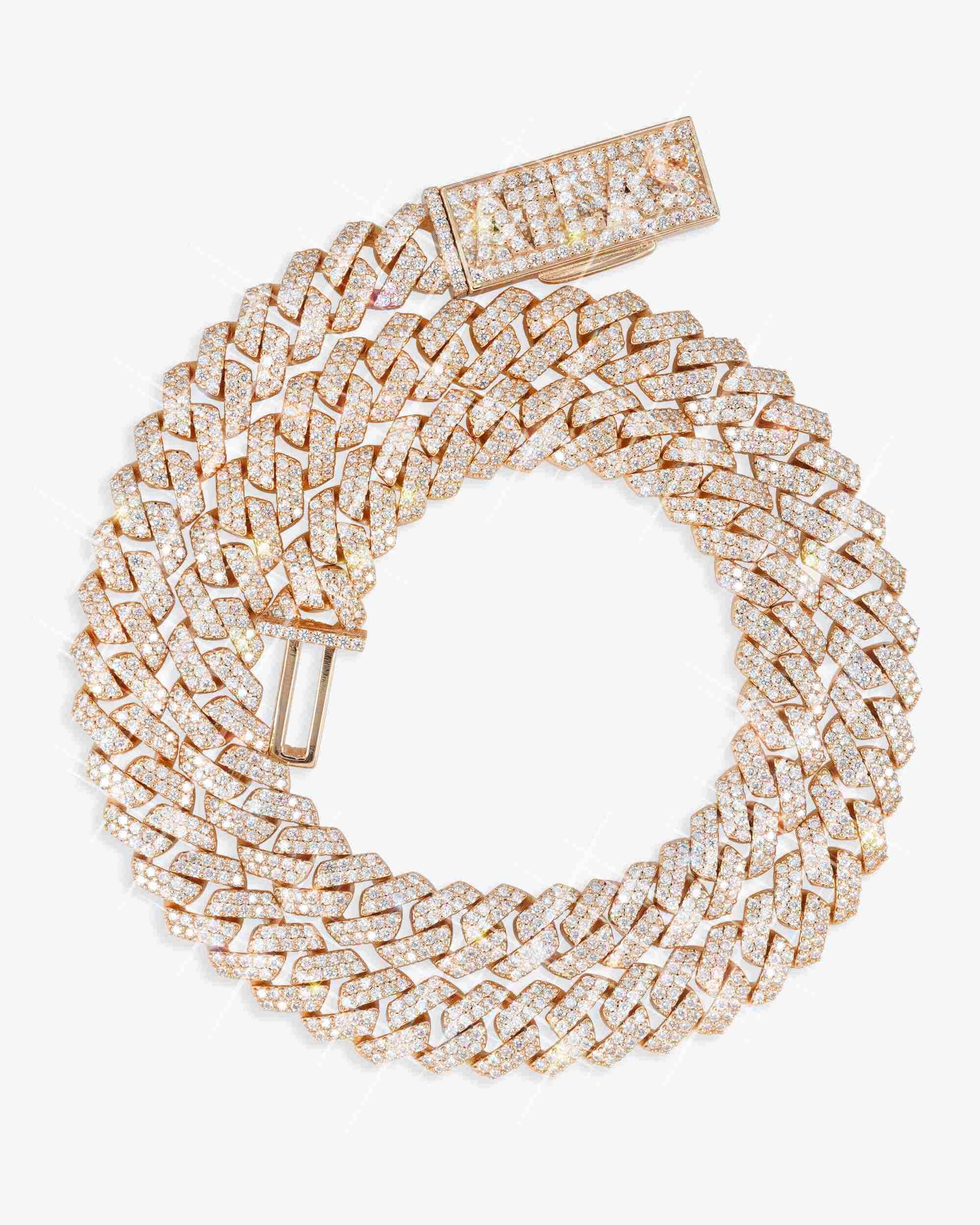 CUSTOM CLASP 2-Row 10MM Moissanite Cuban Link Chain 14K Gold (view 18 of 19)