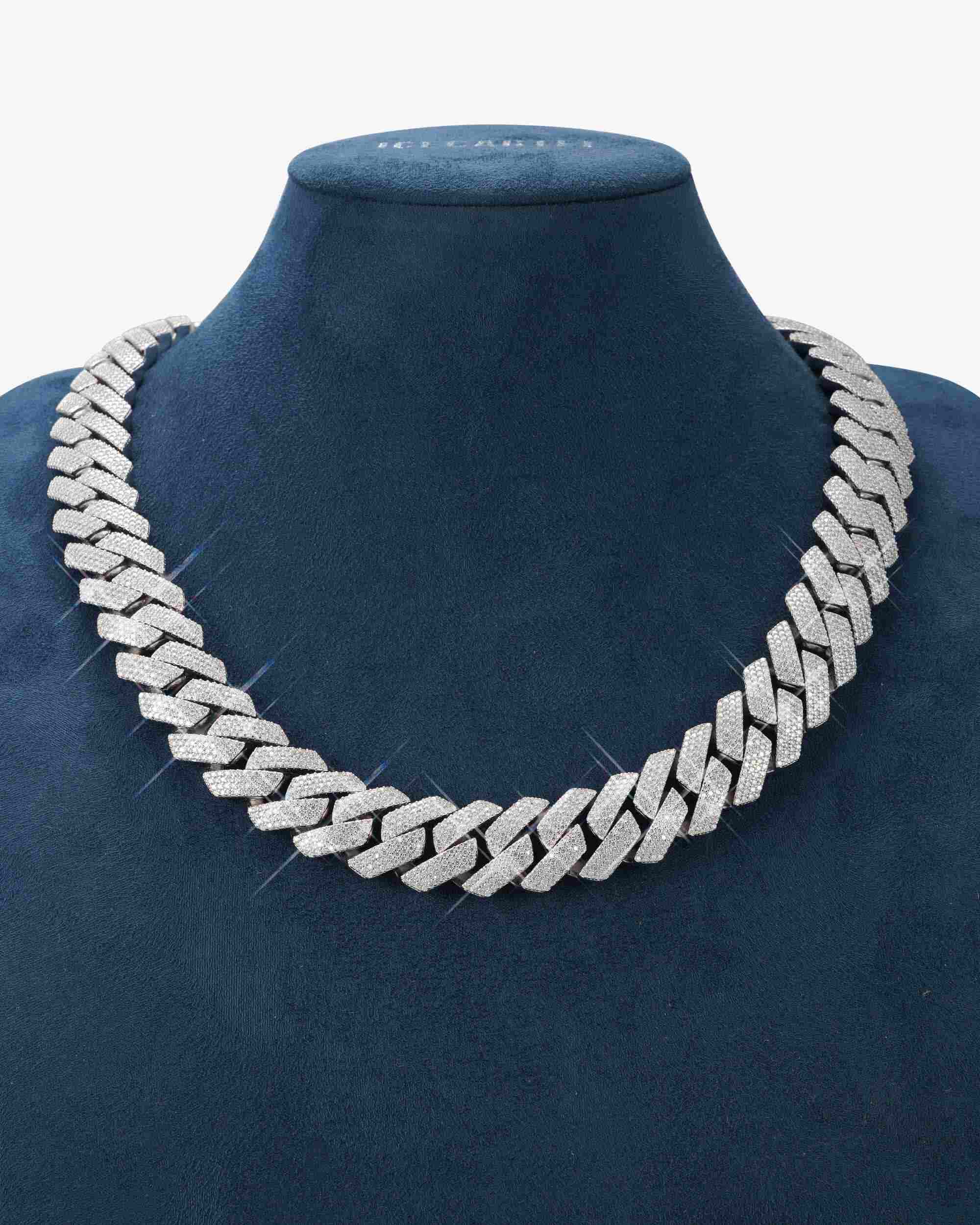 Custom Clasp 4 Row 20MM Moissanite Cuban Link Chain 14K Gold (view 3 of 18)