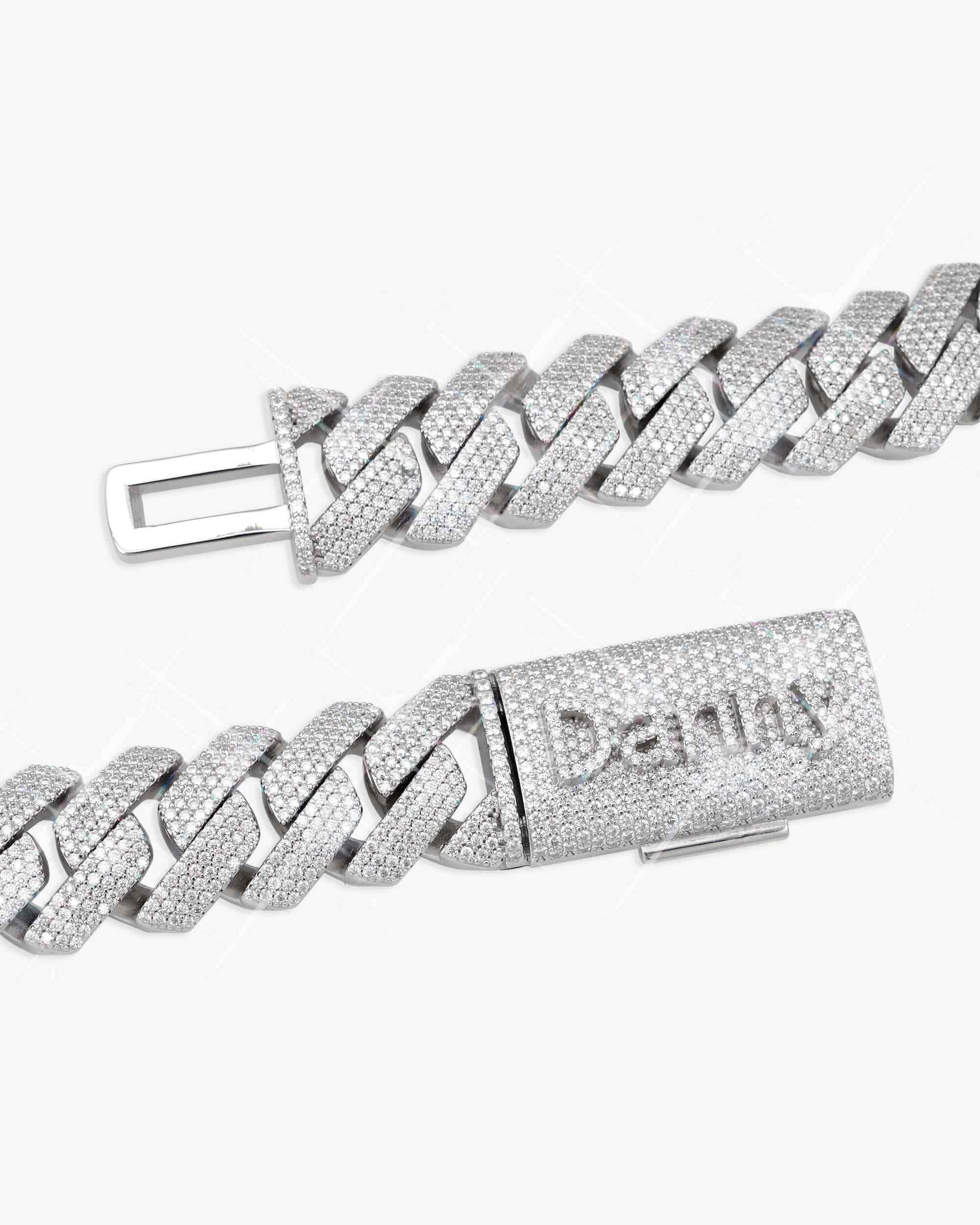 Custom Clasp 4 Row 20MM Moissanite Cuban Link Chain 14K Gold (view 4 of 18)