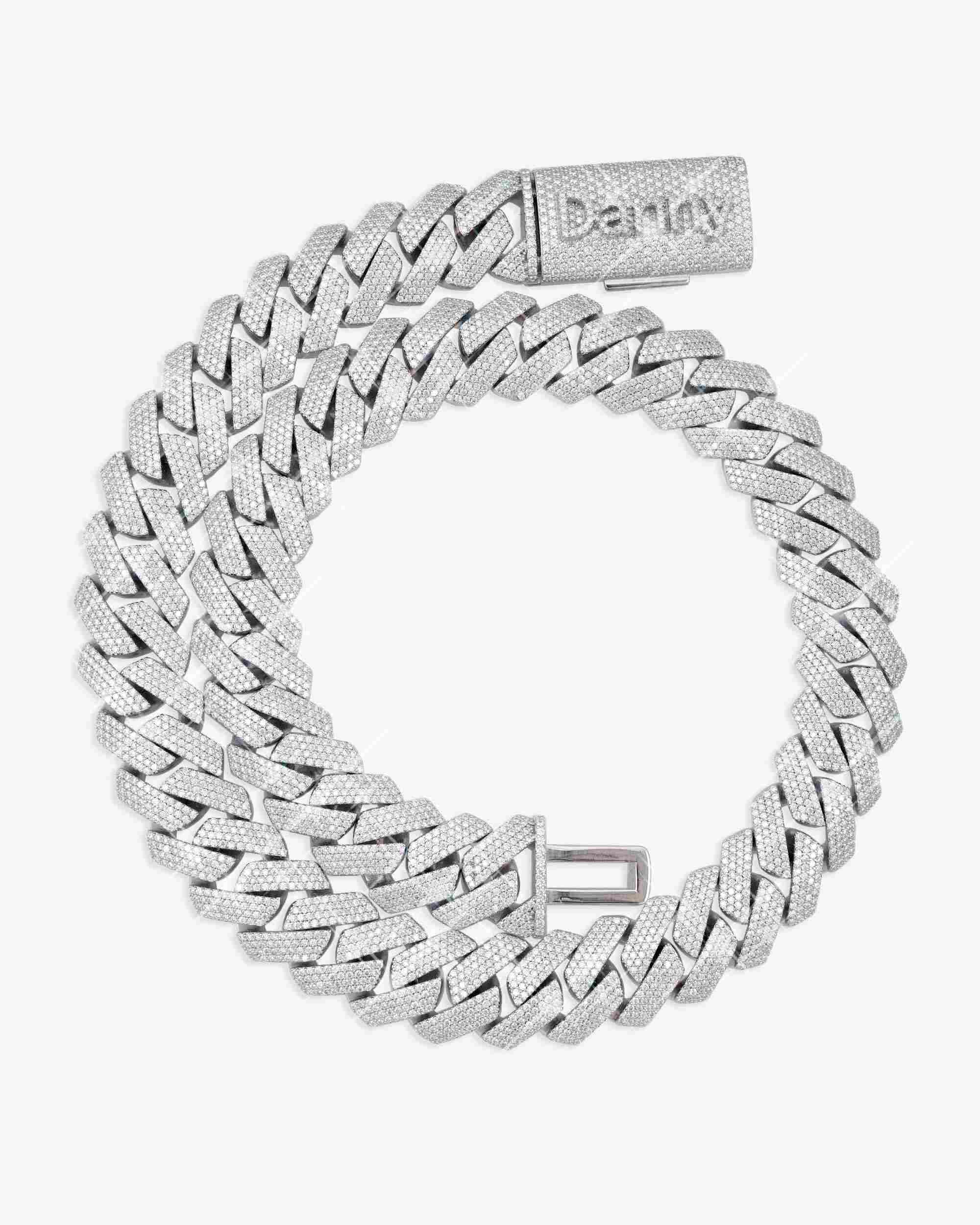 Custom Clasp 4 Row 20MM Moissanite Cuban Link Chain 14K Gold (view 5 of 18)