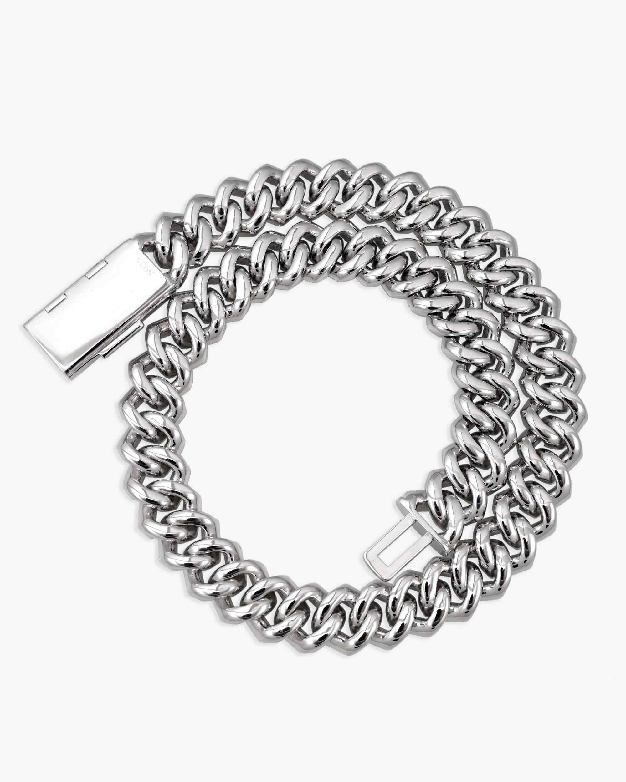 Custom Clasp 4 Row 20MM Moissanite Cuban Link Chain 14K Gold (view 6 of 18)