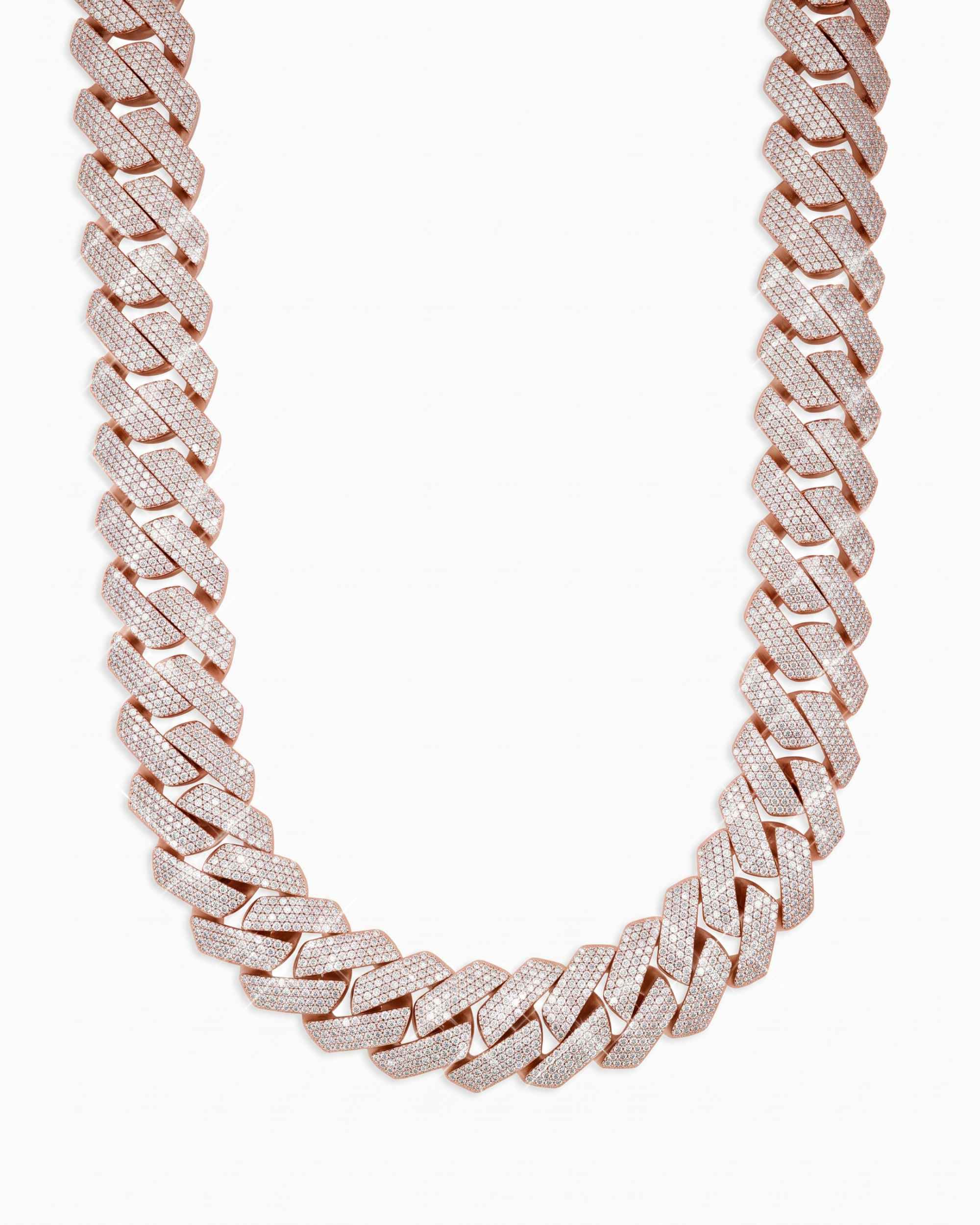 Custom Clasp 4 Row 20MM Moissanite Cuban Link Chain 14K Gold (view 7 of 18)