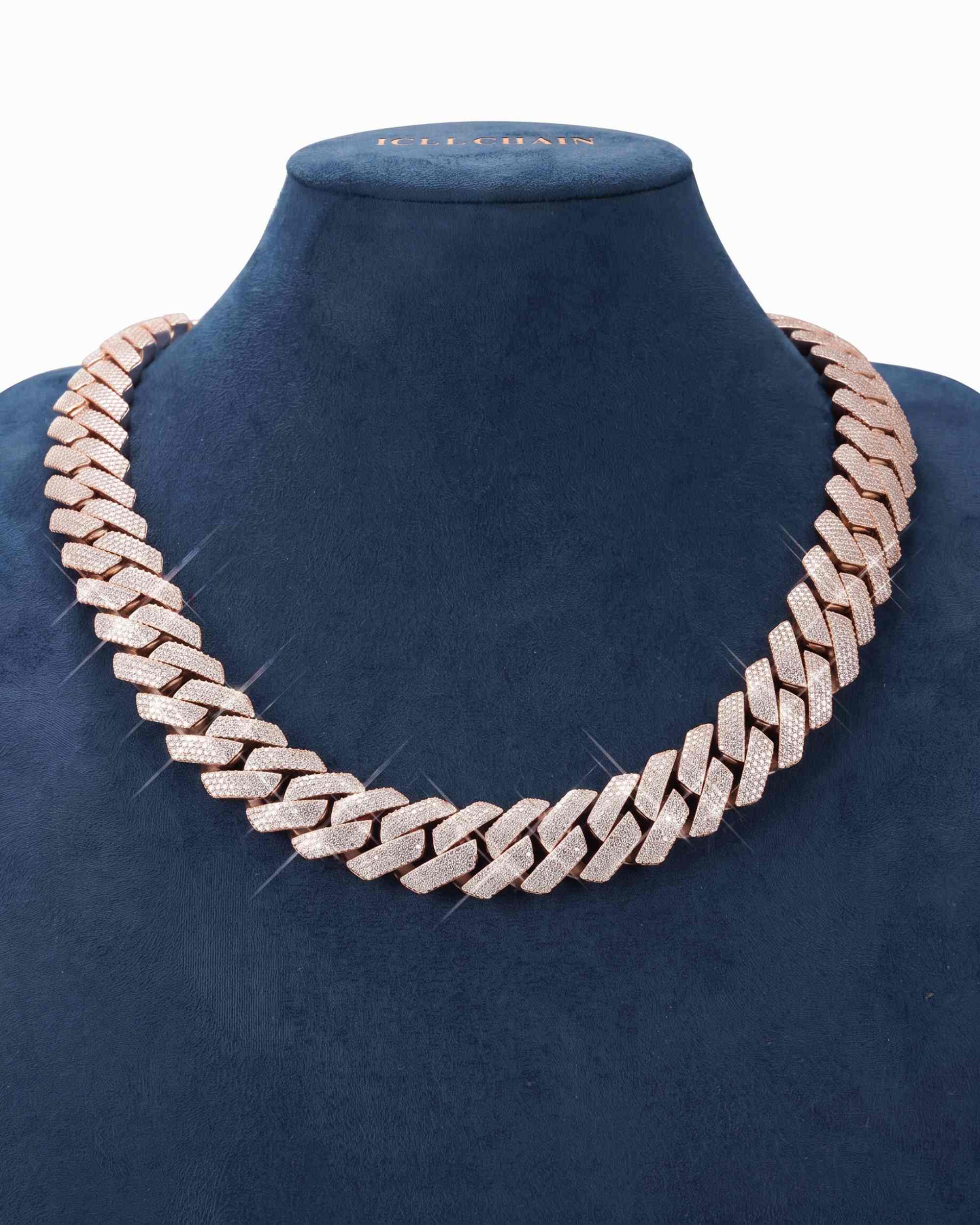 Custom Clasp 4 Row 20MM Moissanite Cuban Link Chain 14K Gold (view 9 of 18)
