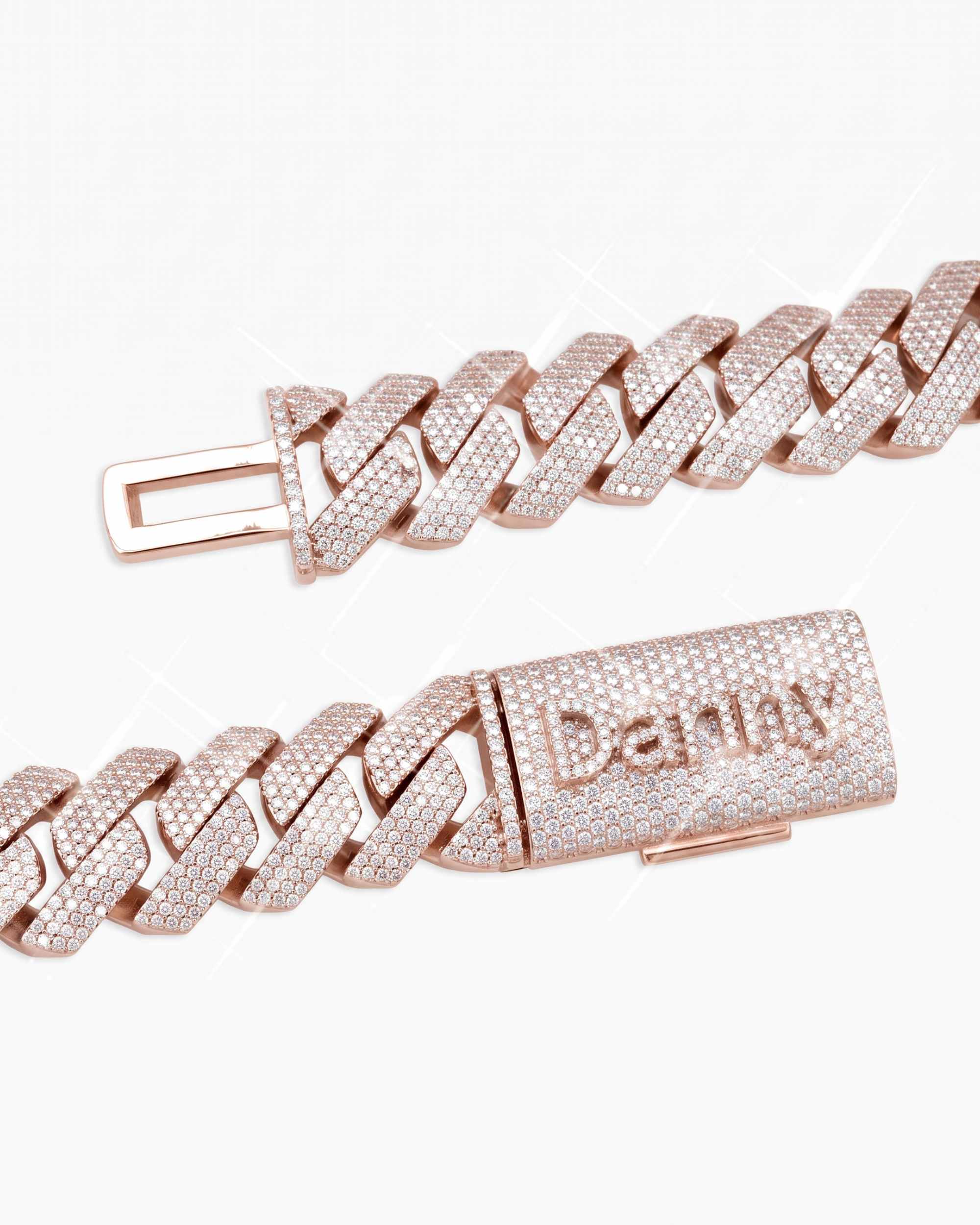 Custom Clasp 4 Row 20MM Moissanite Cuban Link Chain 14K Gold (view 10 of 18)
