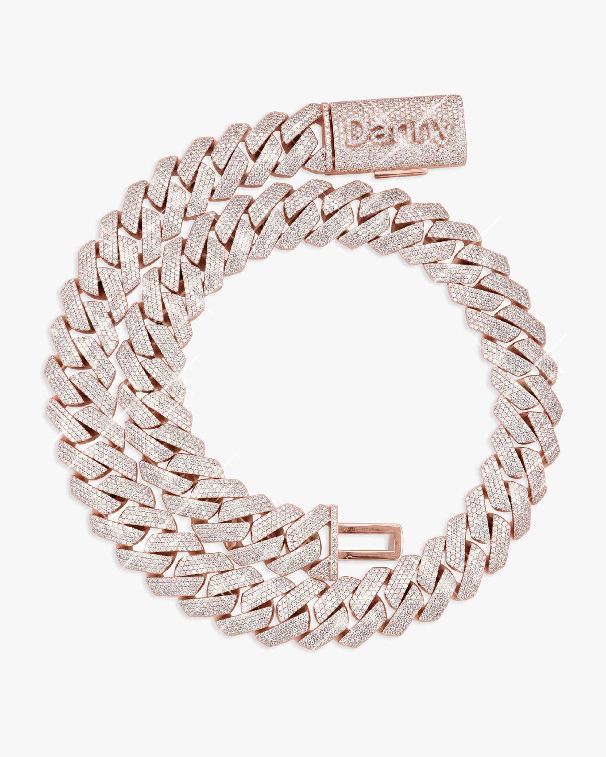 Custom Clasp 4 Row 20MM Moissanite Cuban Link Chain 14K Gold (view 11 of 18)