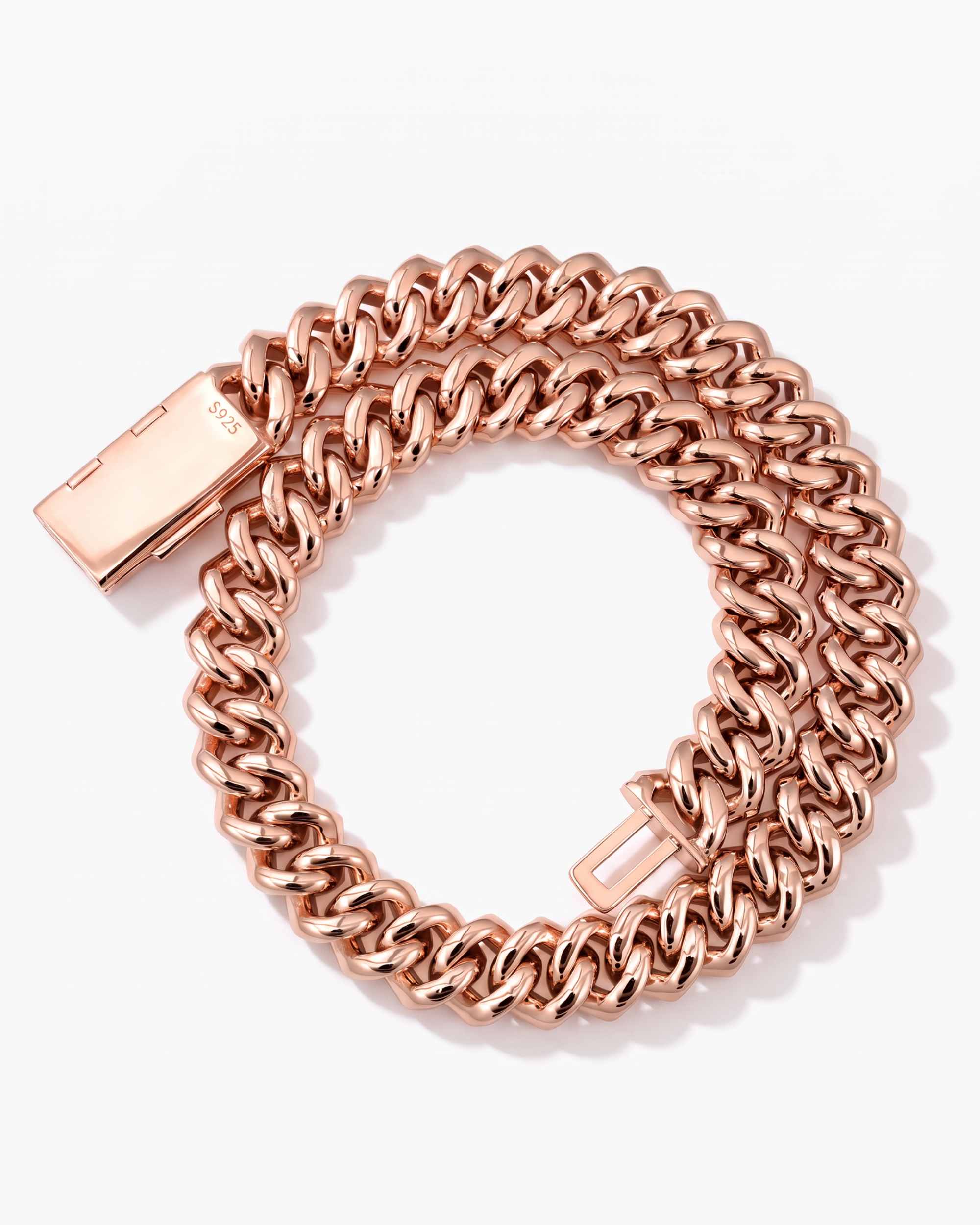 Custom Clasp 4 Row 20MM Moissanite Cuban Link Chain 14K Gold (view 12 of 18)
