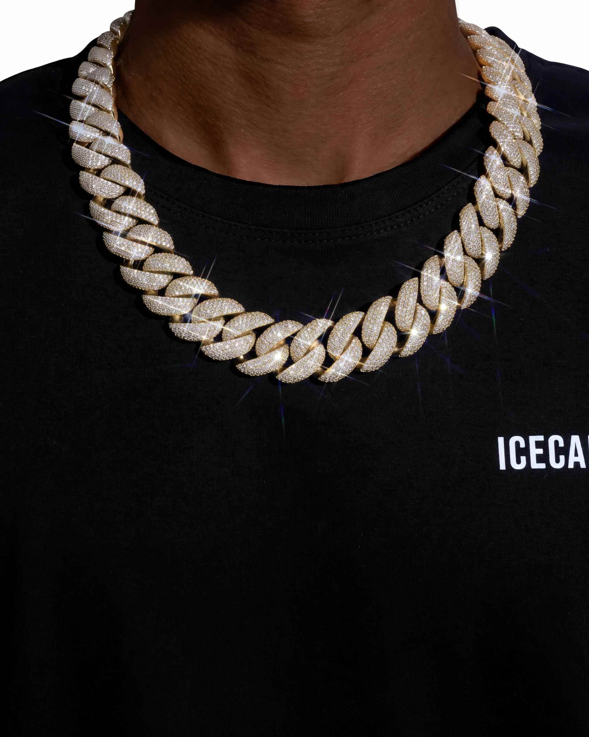 CUSTOM CLASP 22MM Moissanite 5 Row Miami Cuban Link Chain 14K Gold (view 14 of 18)