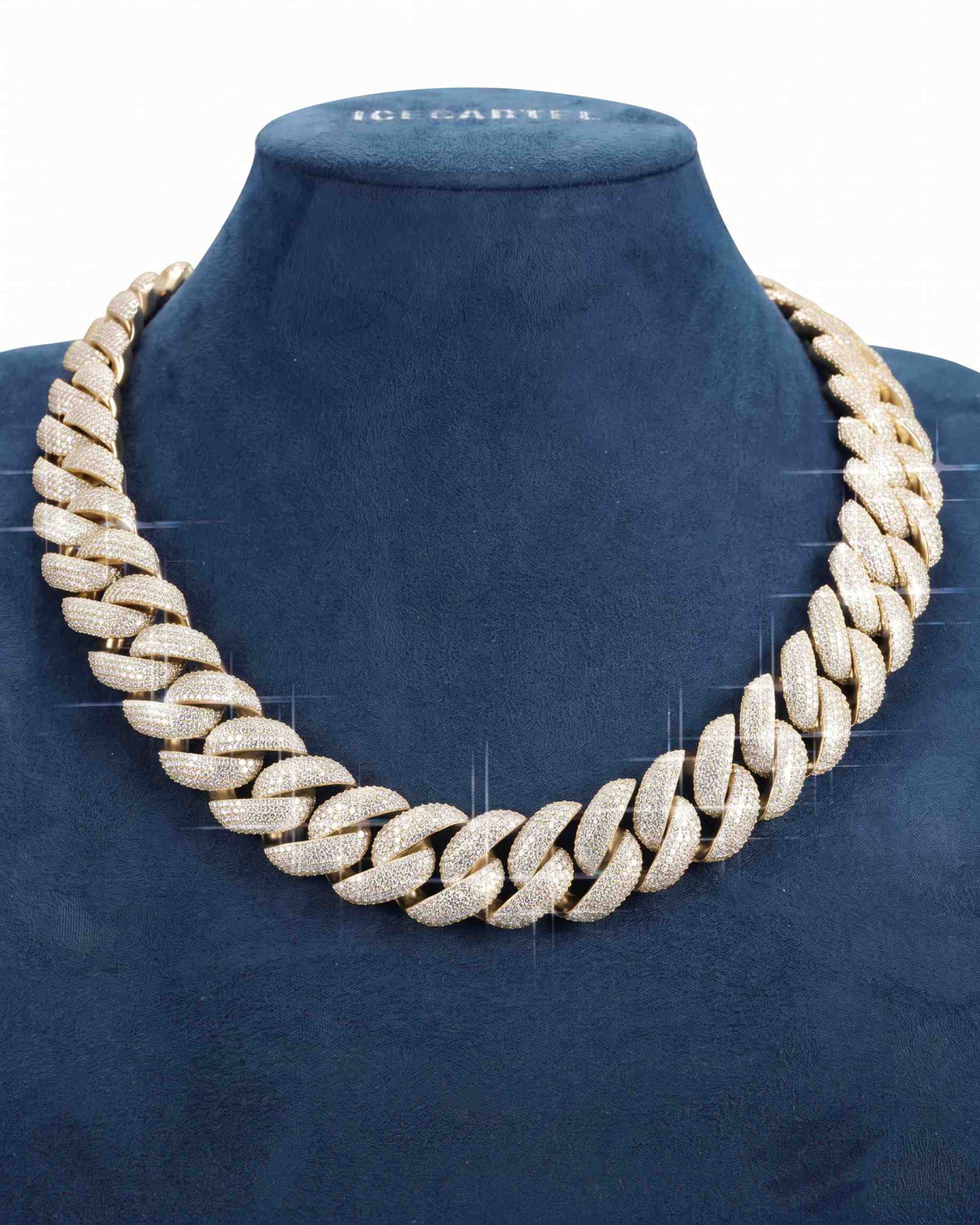 CUSTOM CLASP 22MM Moissanite 5 Row Miami Cuban Link Chain 14K Gold (view 15 of 18)