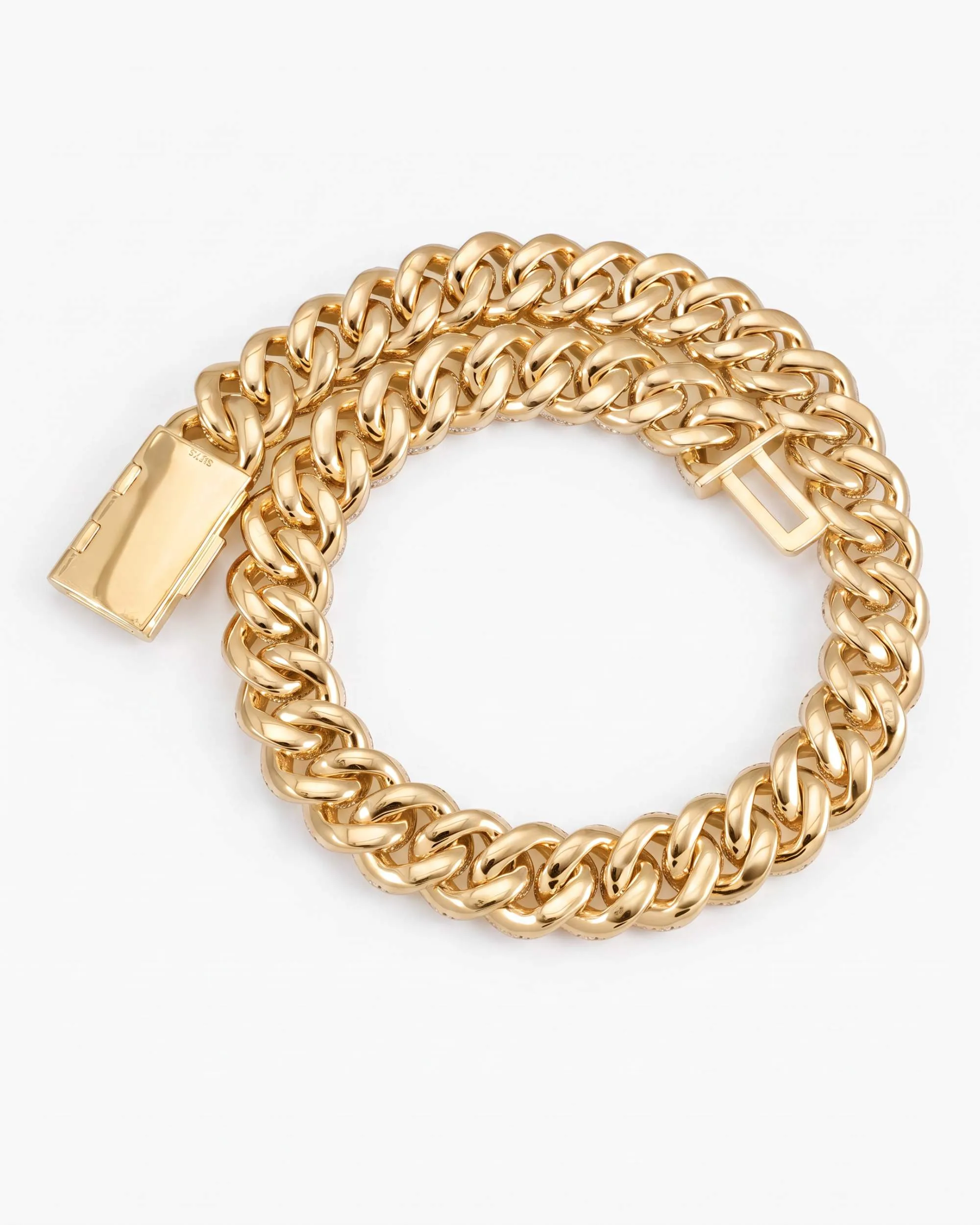 CUSTOM CLASP 22MM Moissanite 5 Row Miami Cuban Link Chain 14K Gold (view 18 of 18)