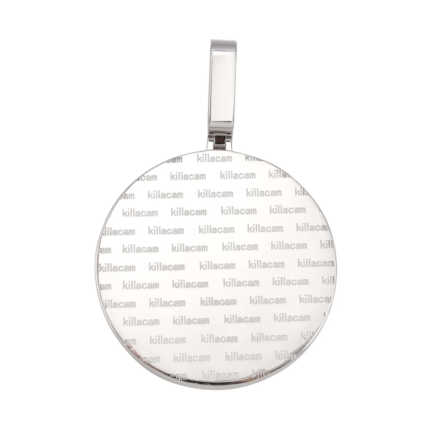 Custom "KILLACAM" Moissanite Circle Pendant 14K Gold (view 2 of 3)