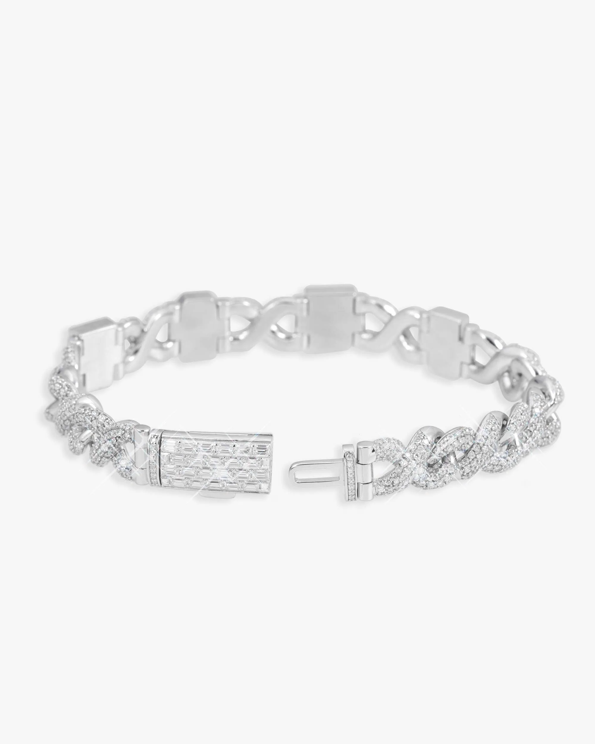 Custom Letters Moissanite Infinity Link Bracelet 14K Gold (view 3 of 4)