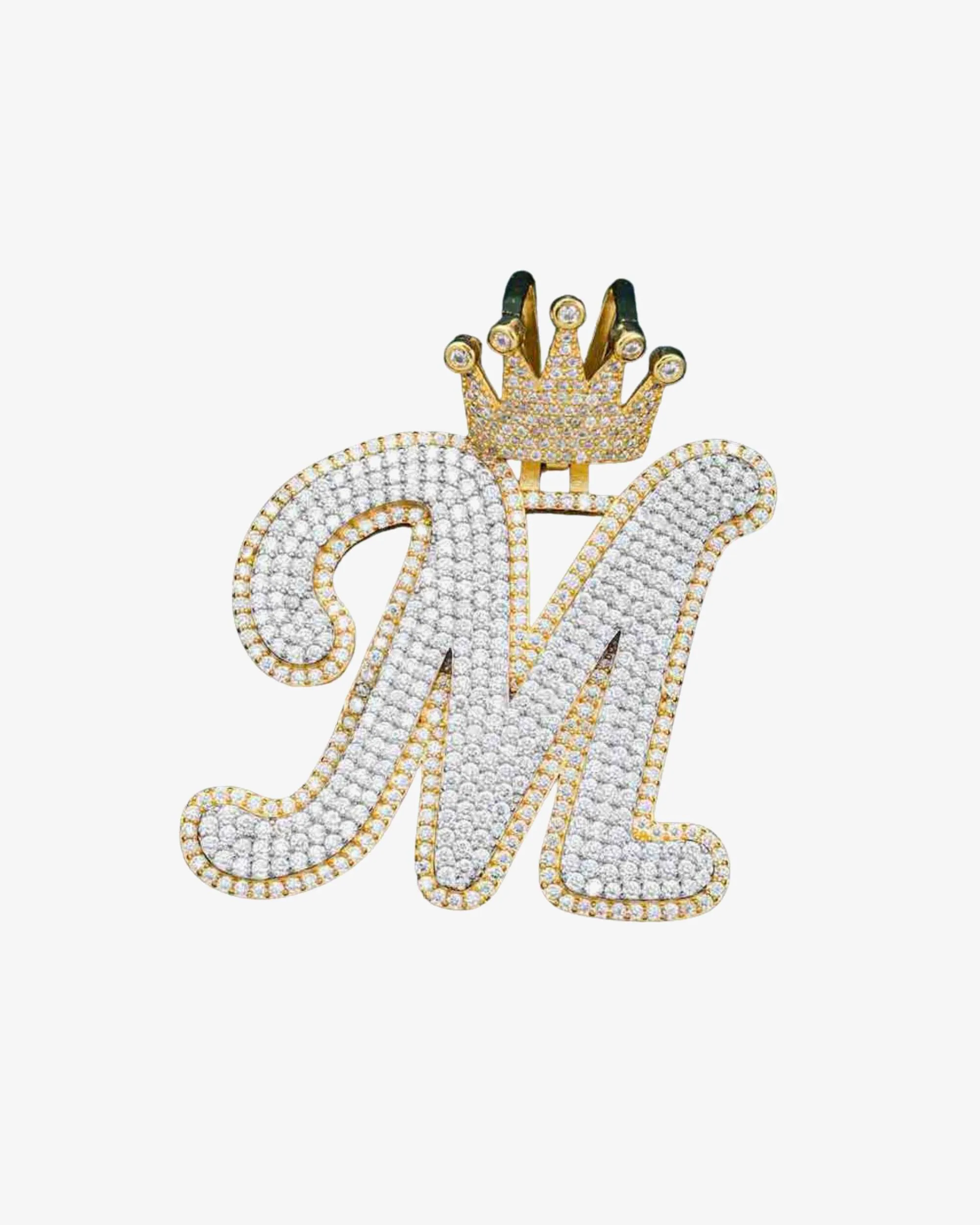 Custom "M" Moissanite Letter Pendant