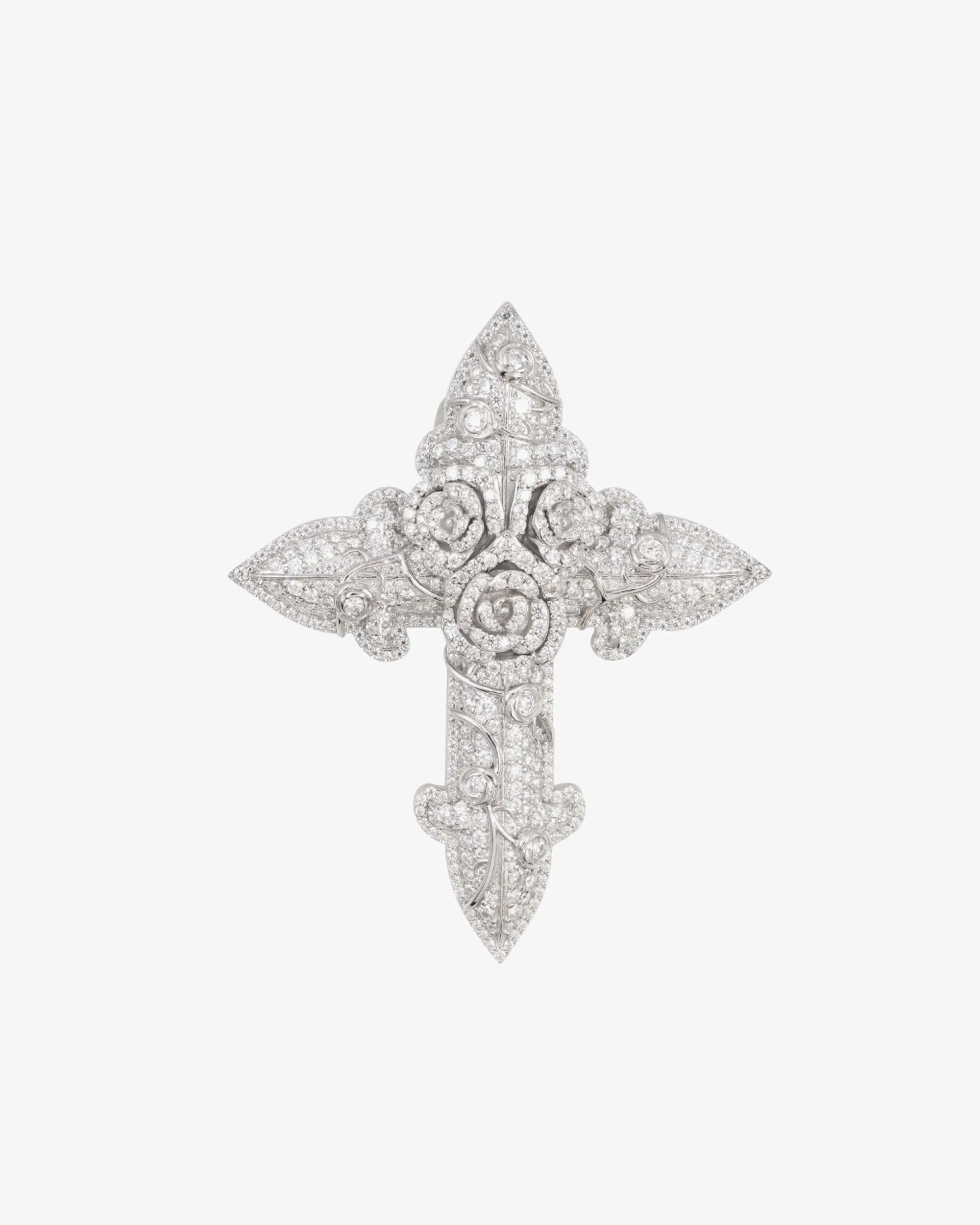 Custom Moissanite Blessed Cross Pendant 14K Gold