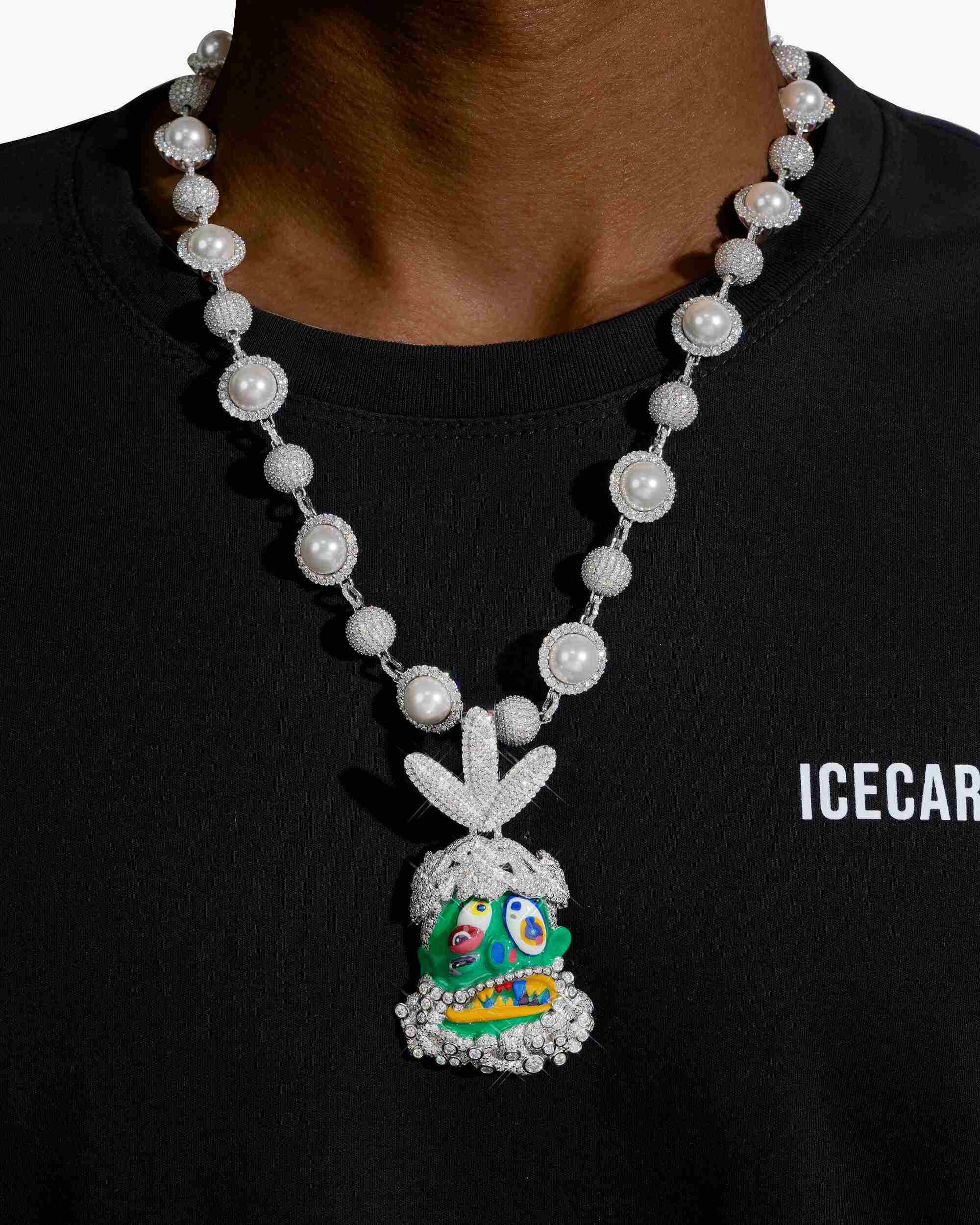 Custom Moissanite Cactus Jack Inspired Murakami Pendant 14K Gold (view 2 of 5)