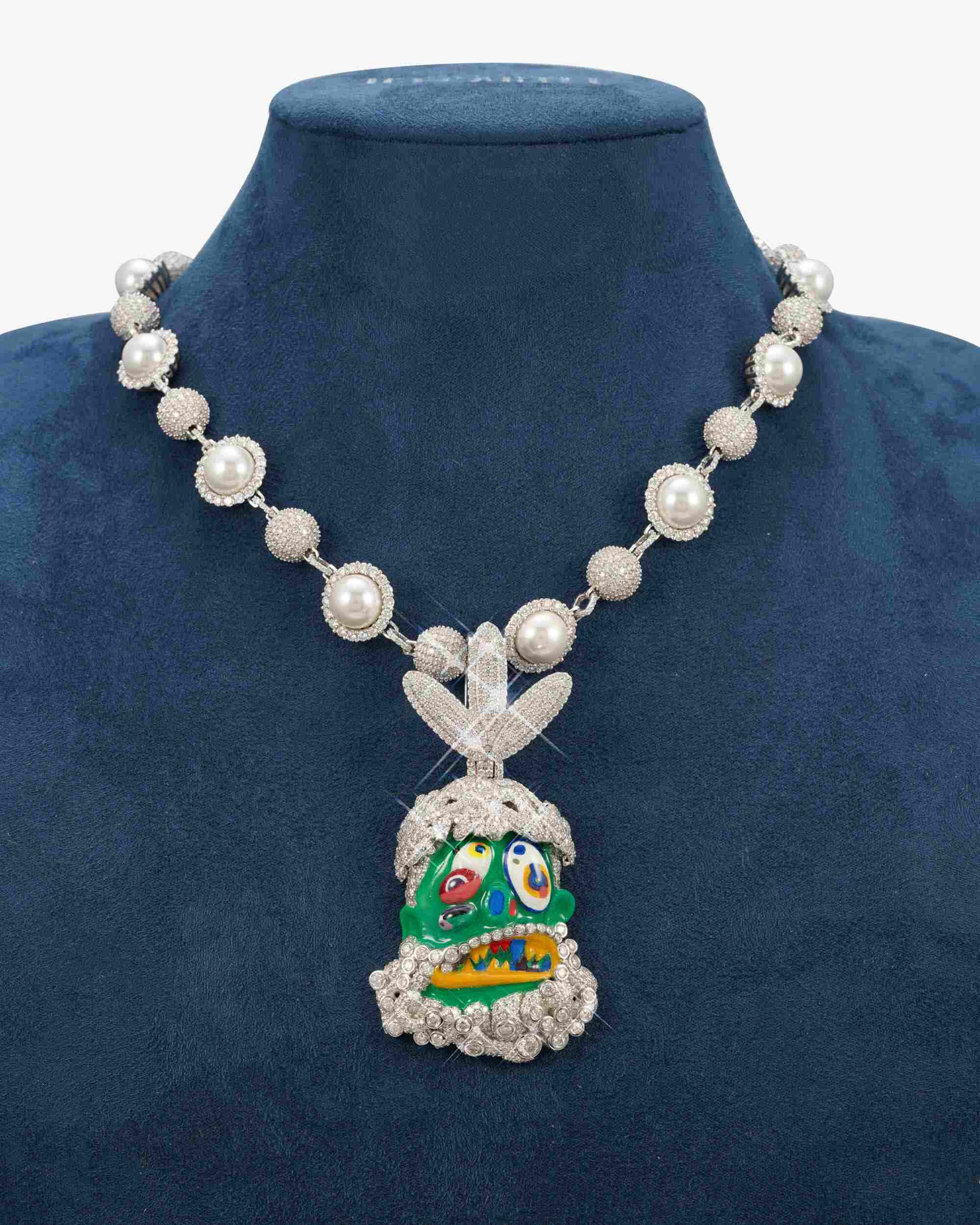 Custom Moissanite Cactus Jack Inspired Murakami Pendant 14K Gold (view 3 of 5)