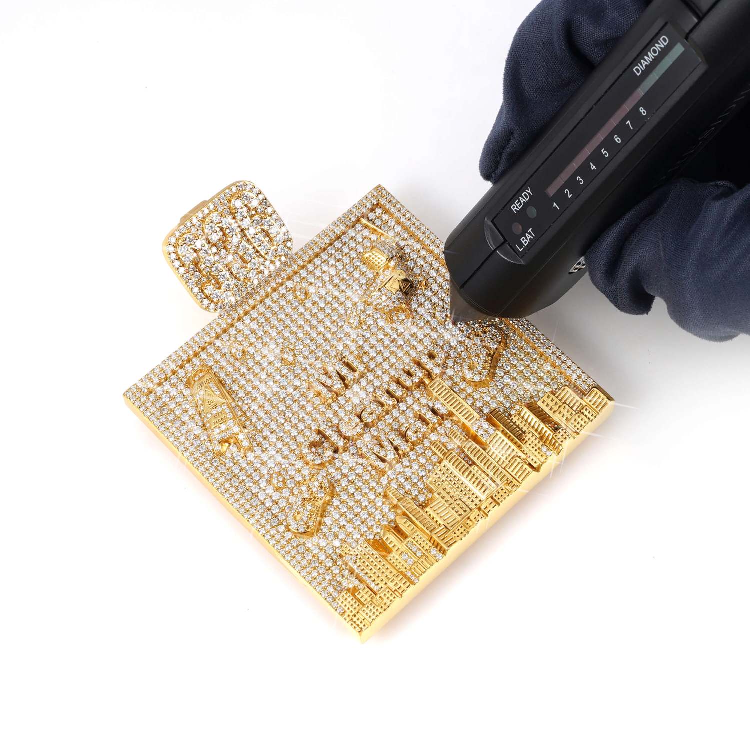 Custom Moissanite City Pendant 14K Gold (view 3 of 4)