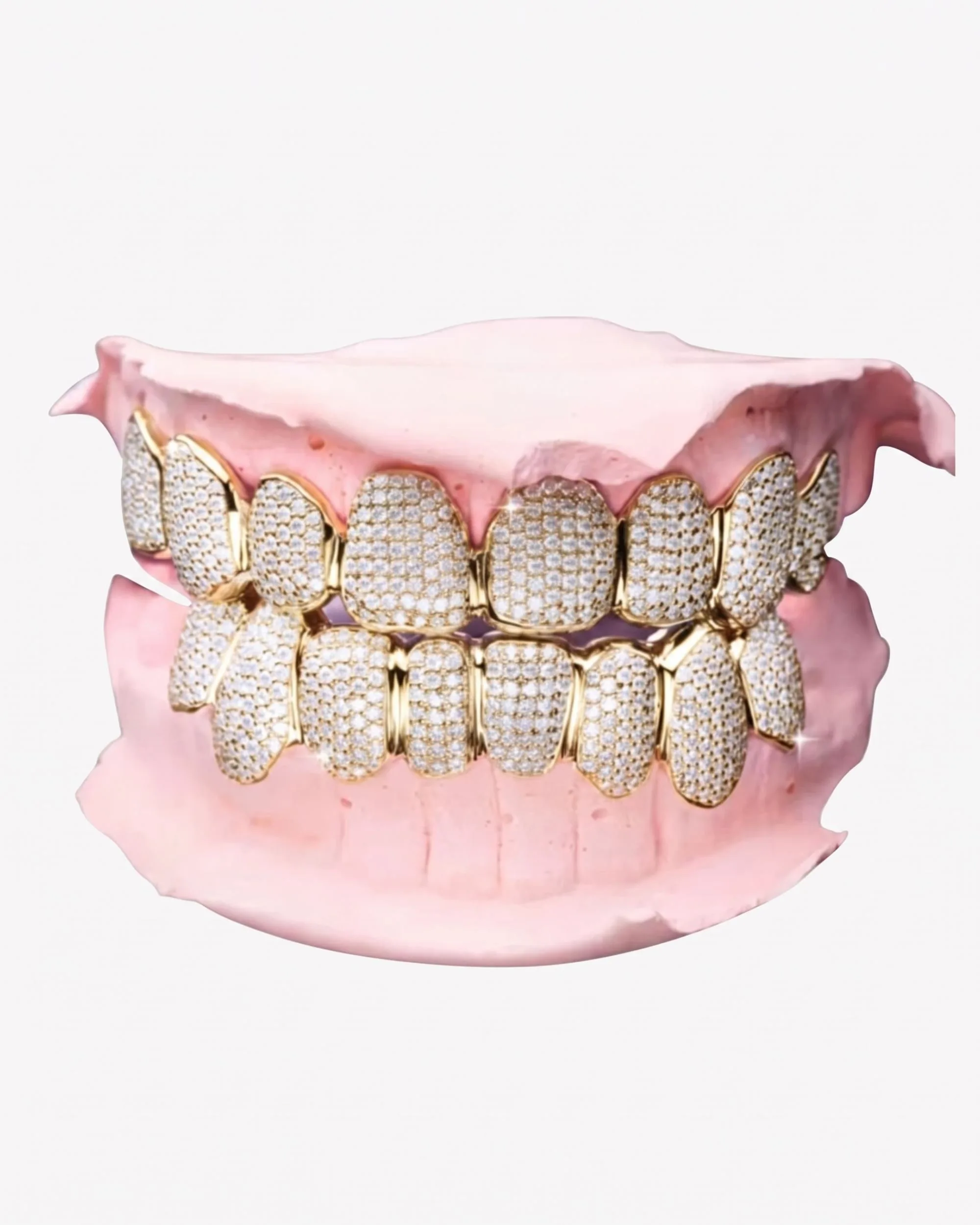 Custom Moissanite Cluster Grillz - custom piece in white gold (view 7 of 9)
